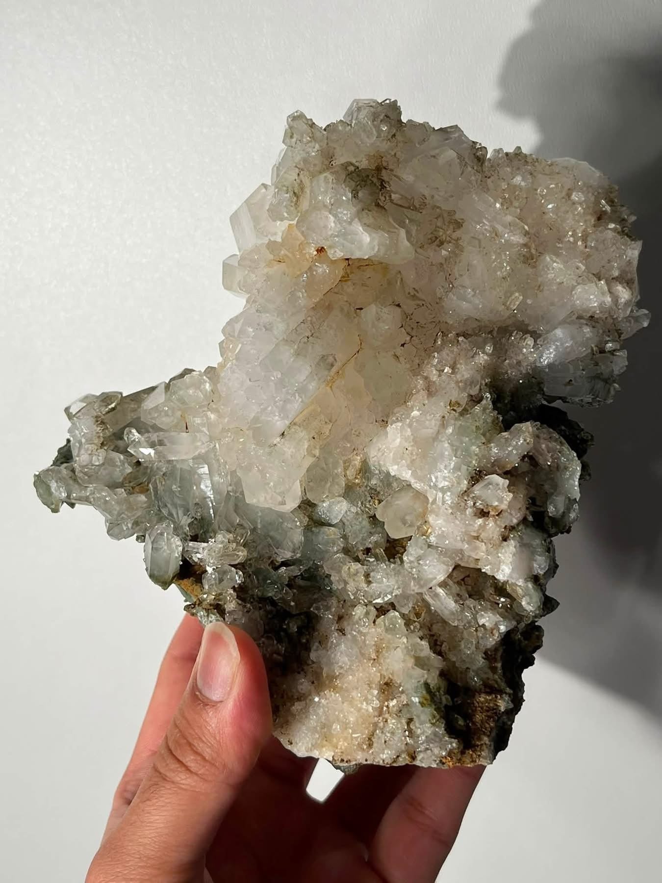 Self Standing Faden Chlorite Garden Quartz Cluster with Chlorite Phantoms Specimen B