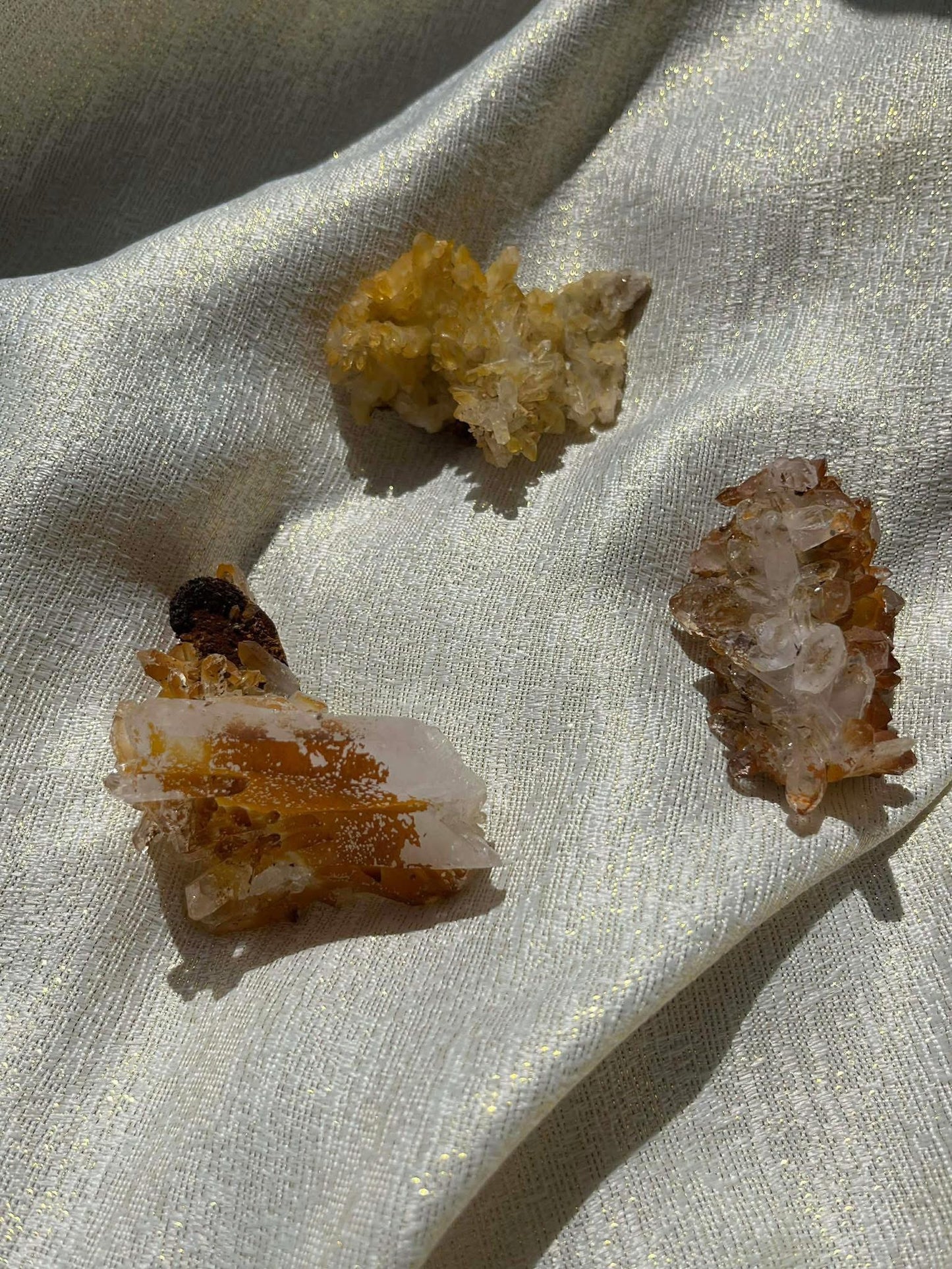 Golden Healer Quartz Specimens with Siderite Inclusions Lot A