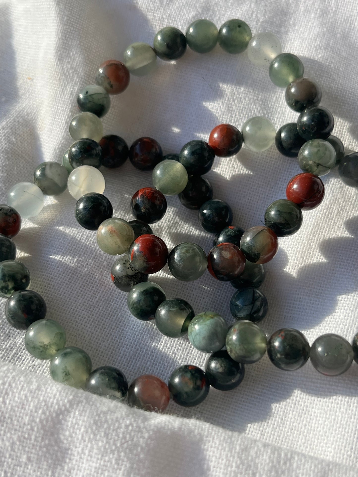 African Bloodstone 8mm Bead Bracelet