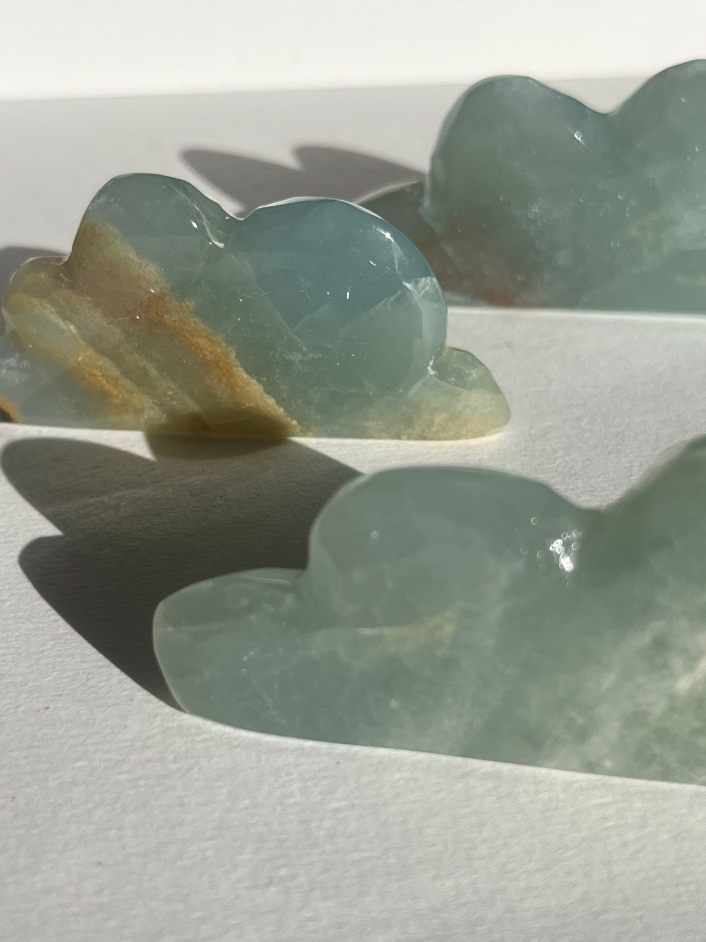 Argentinian Blue Calcite Cloud Carvings (Set of 3 Pieces)