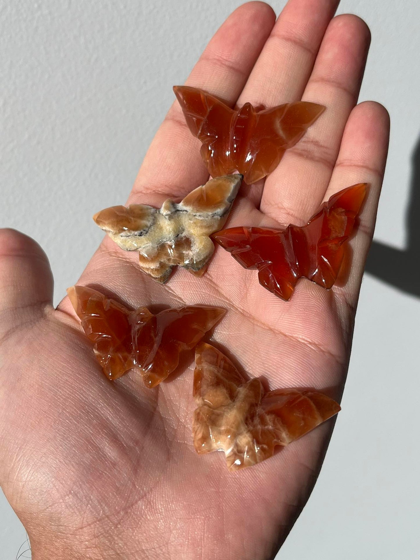 Honey Calcite Butterfly Carvings (Pack of 5)