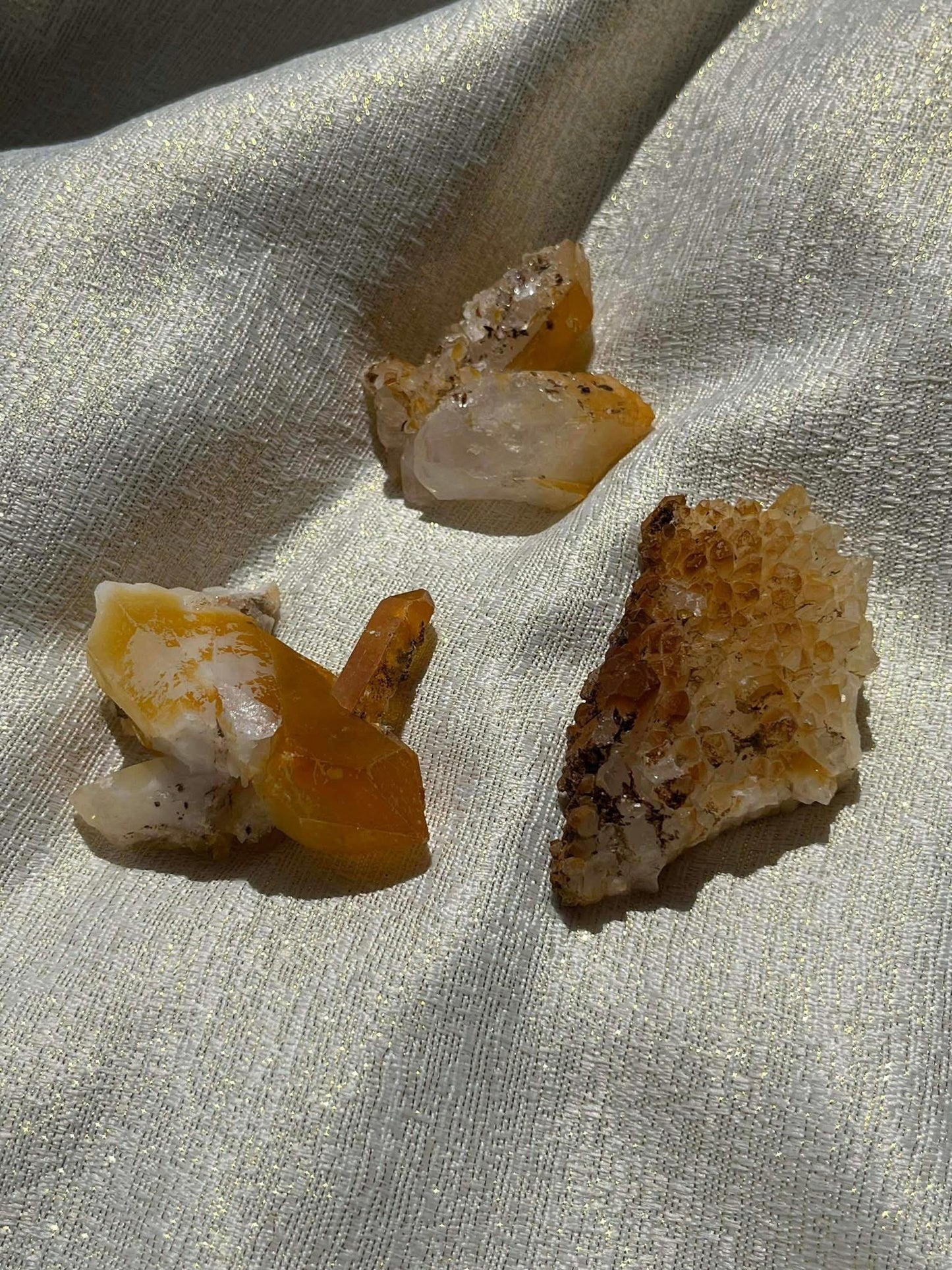 Golden Healer Quartz Specimens with Siderite Inclusions Lot C (3 pieces)