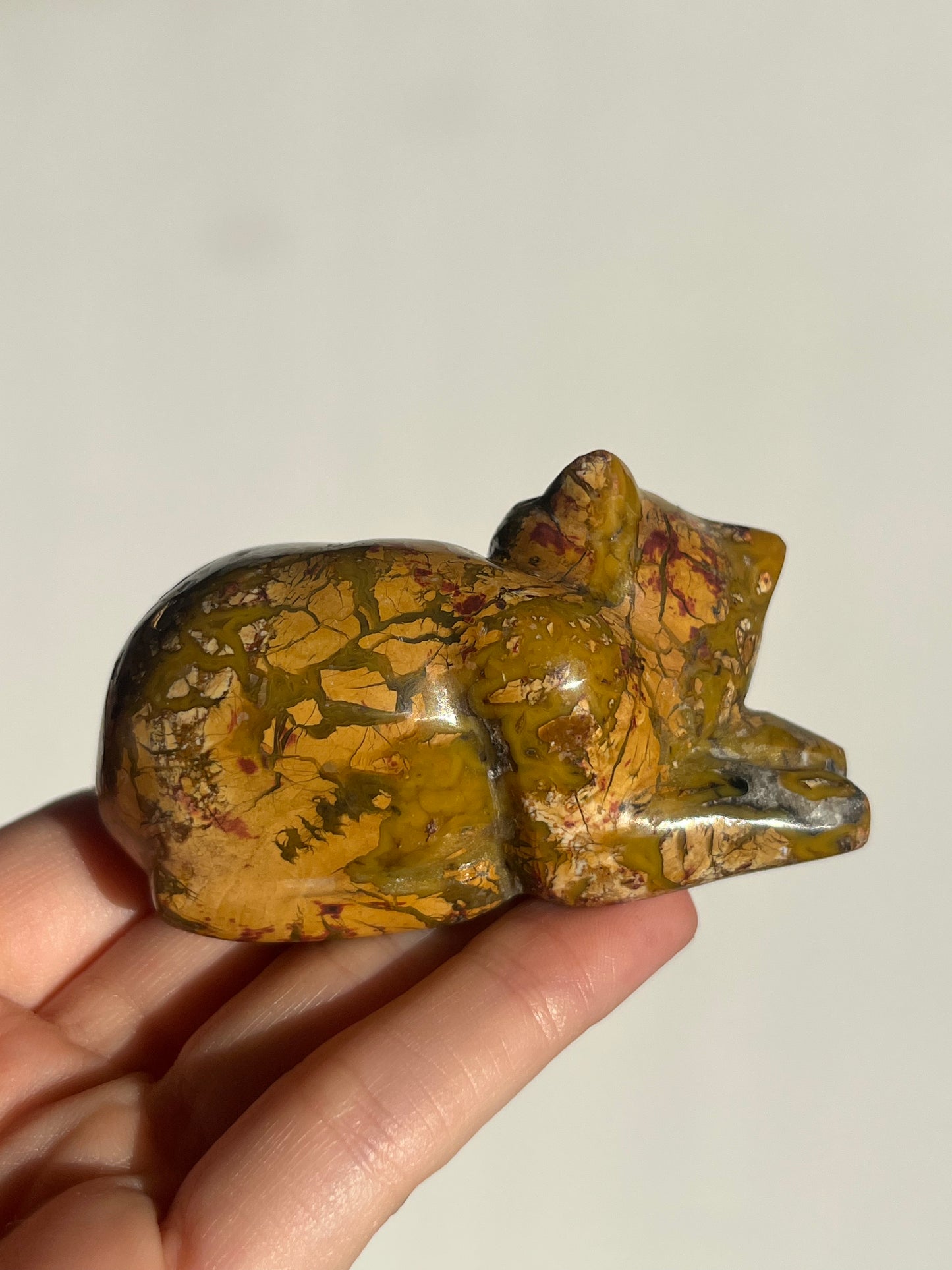Cotton Candy Agate Cat Carvings A