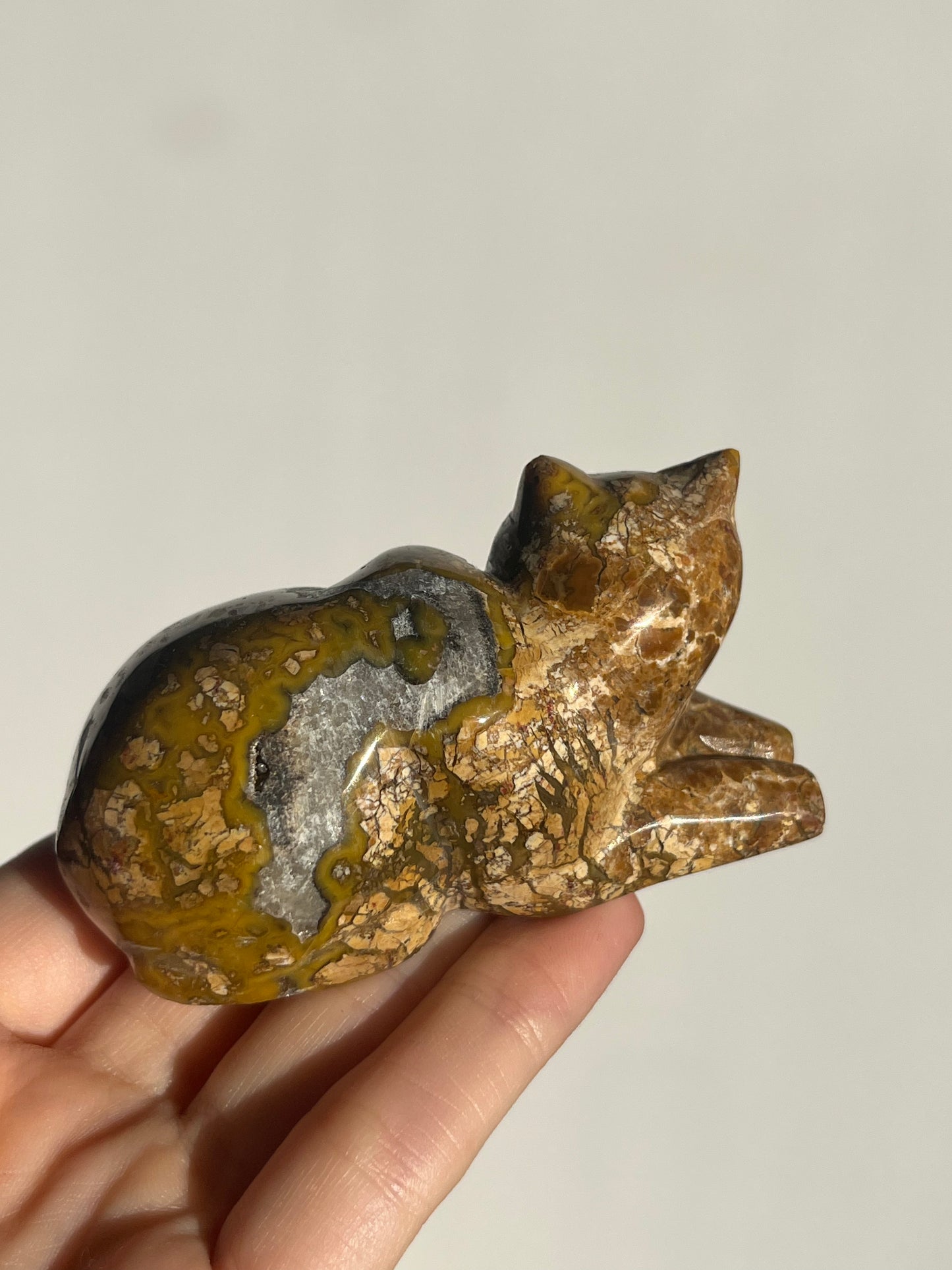 Cotton Candy Agate Cat Carvings F