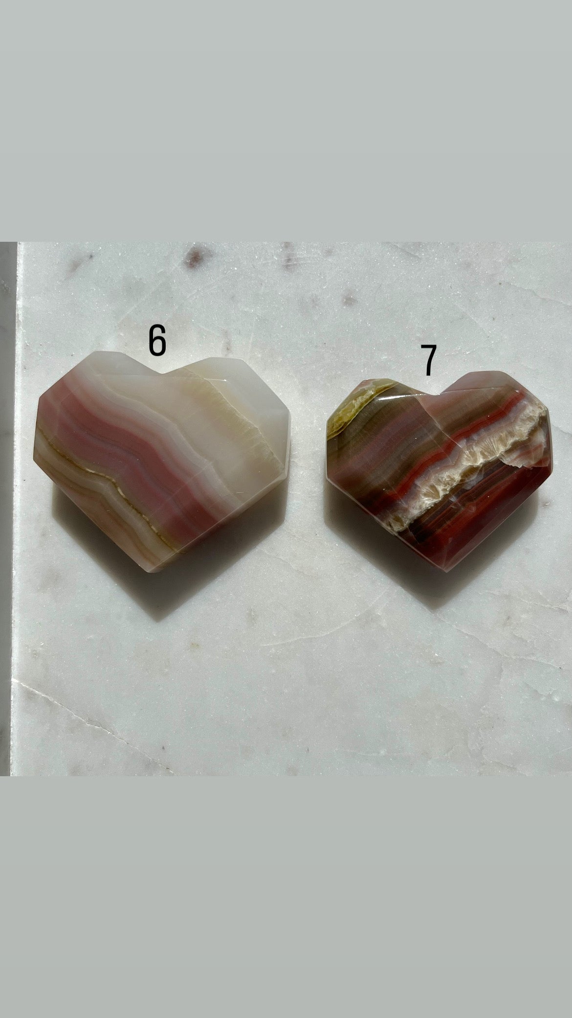 Pakistani Pink Banded Calcite Faceted Heart