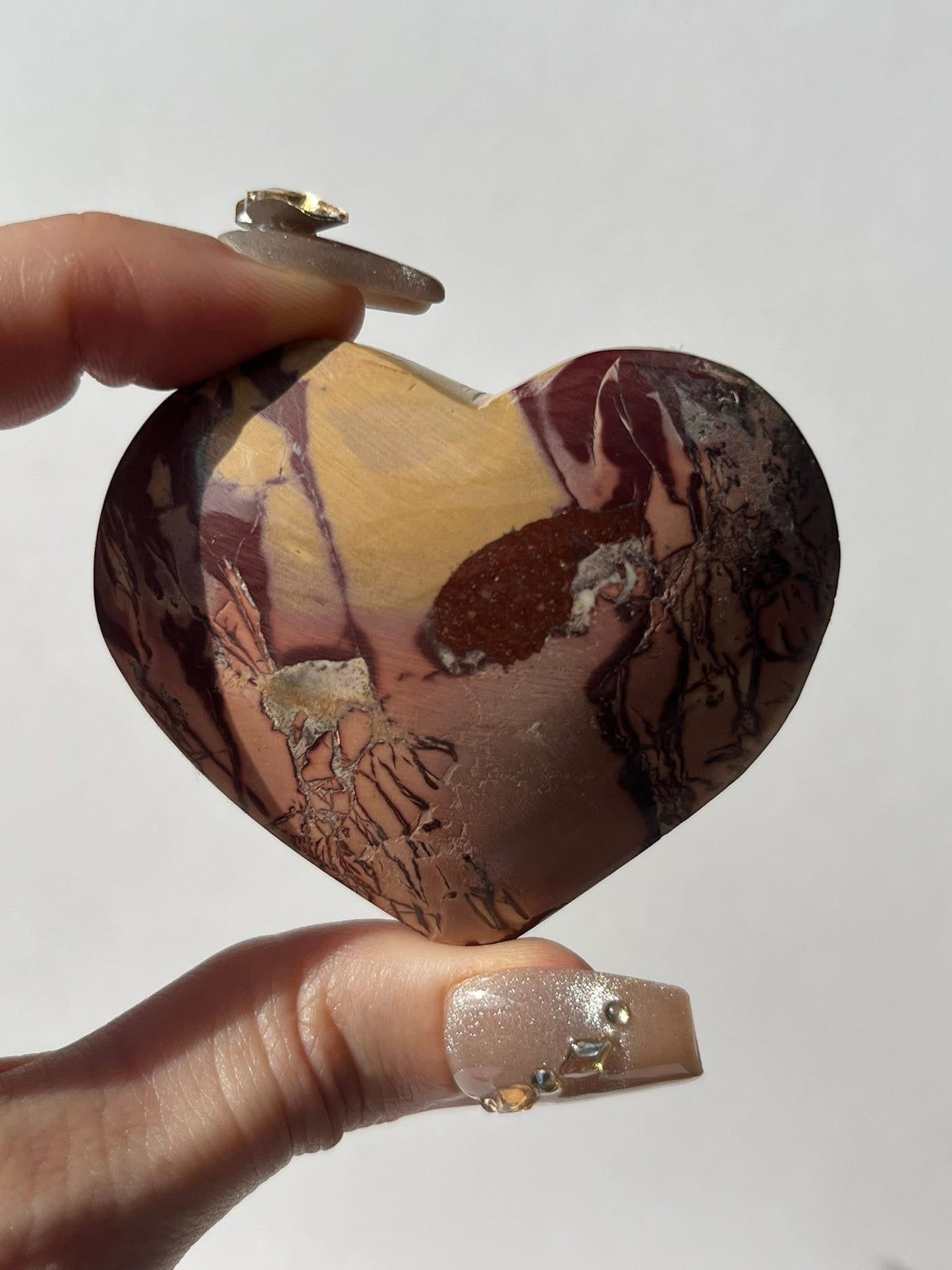 Moroccan Picture Jasper Heart Palmstones (Pack of 5)