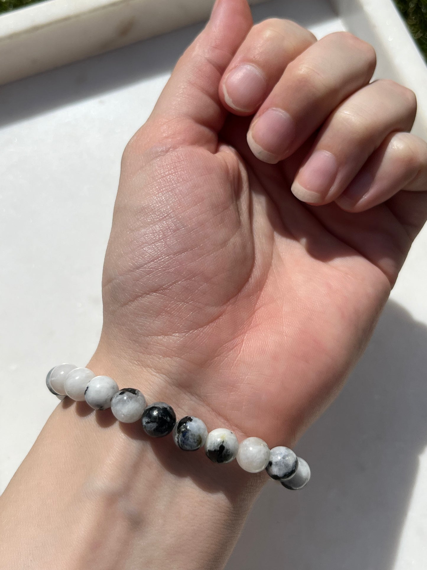 Rainbow Moonstone 8mm Bead Bracelet