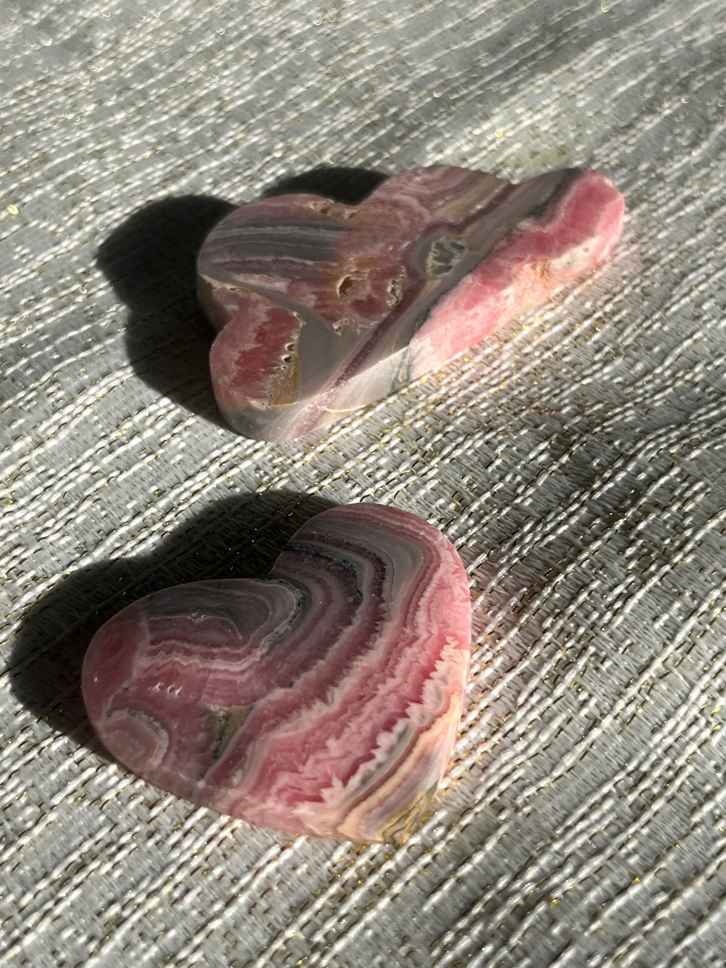 Rhodochrosite Heart and Cloud Carving Lot B (2 pieces)