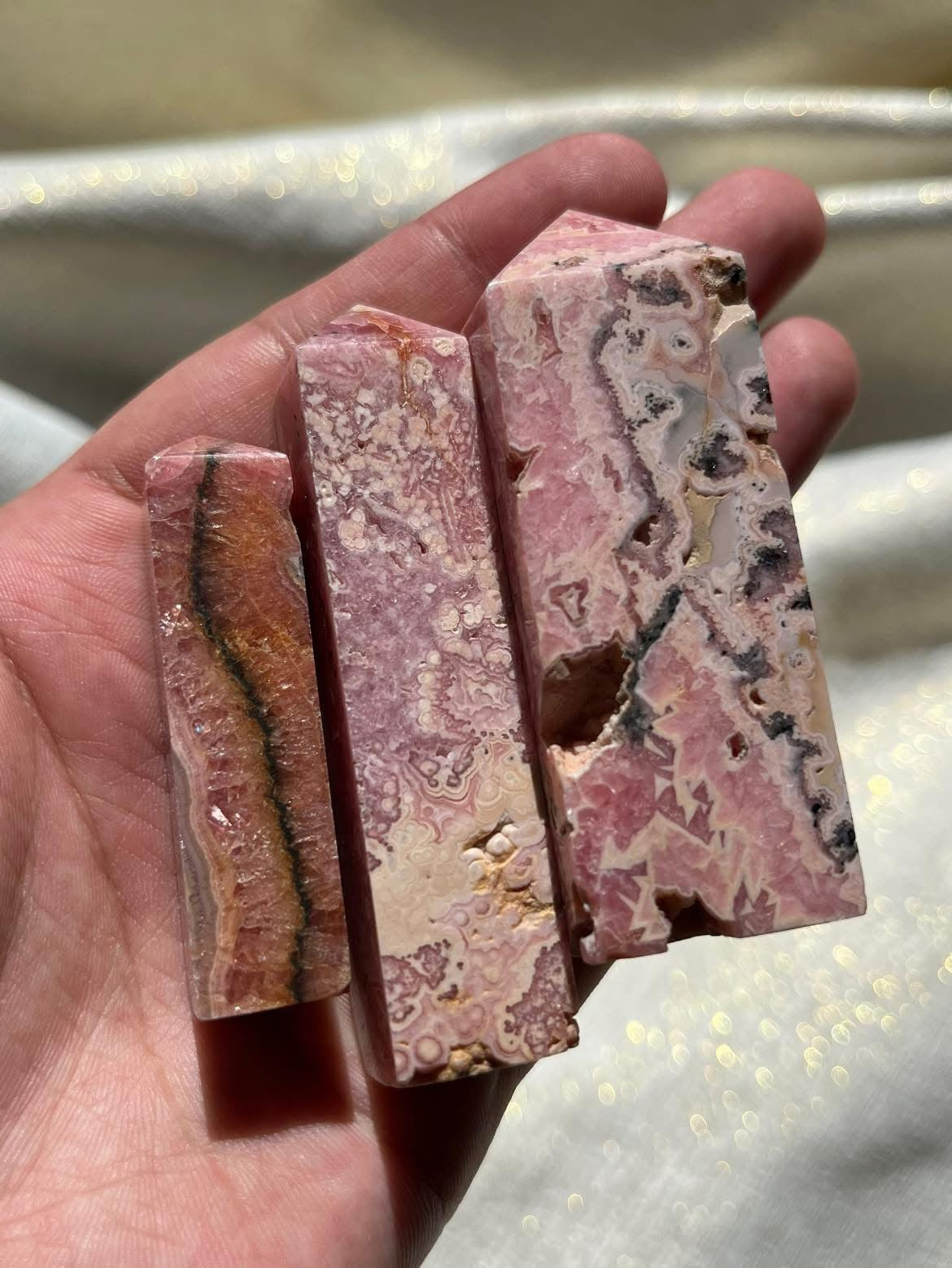 Rhodochrosite Tower Lot C (3 Pieces)