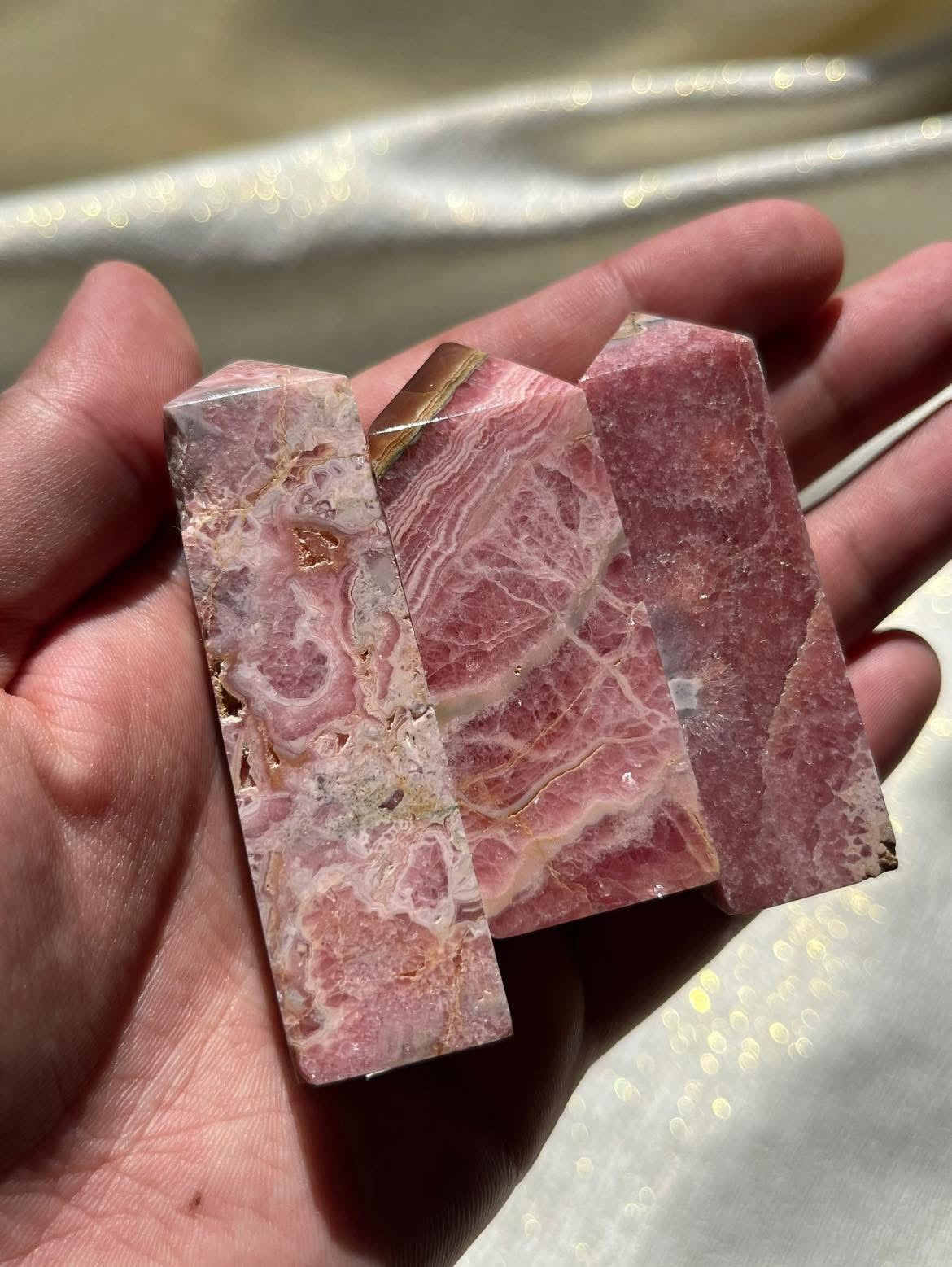 Rhodochrosite Tower Lot F (3 Pieces)
