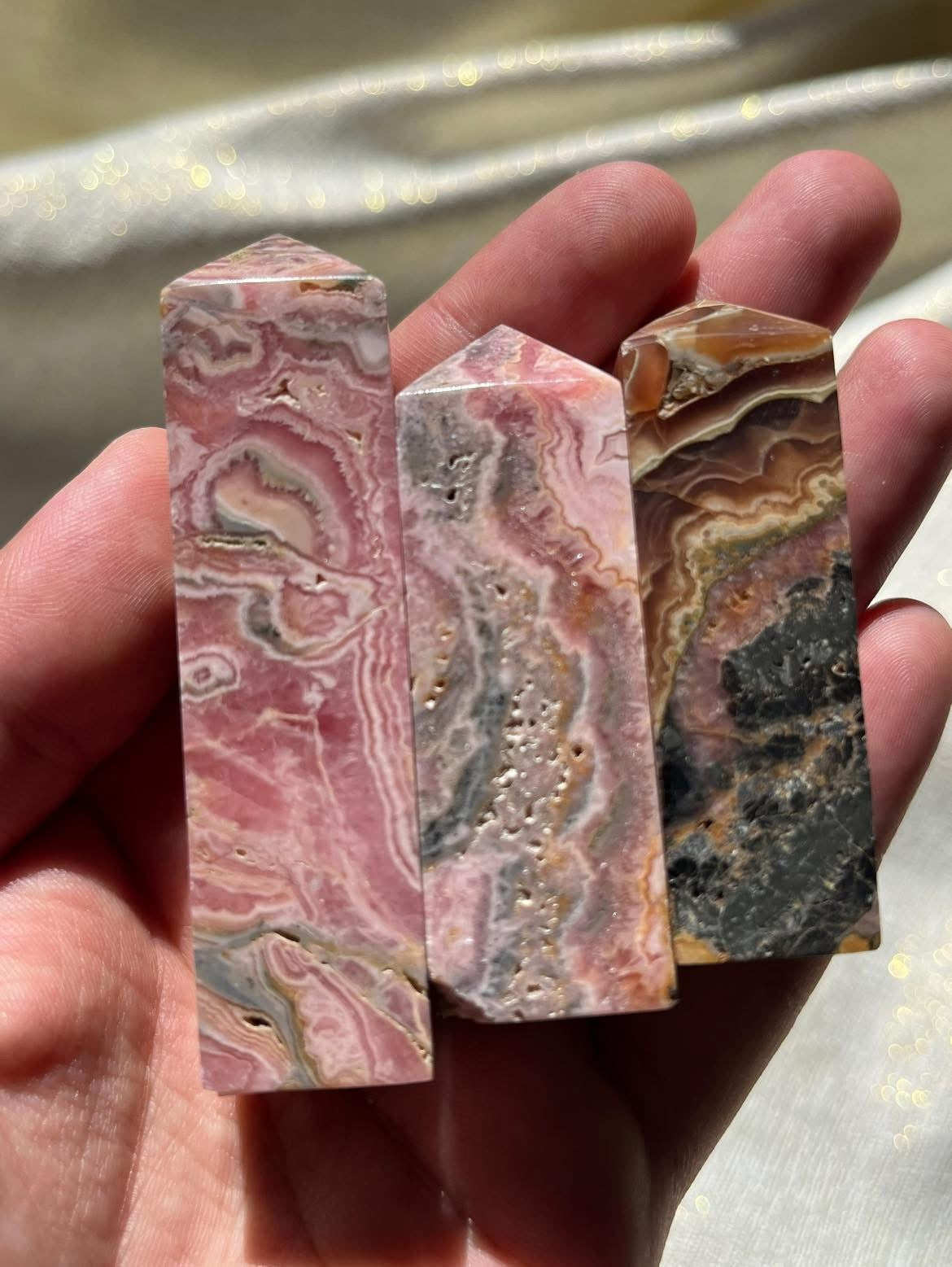 Rhodochrosite Tower Lot G (3 Pieces)