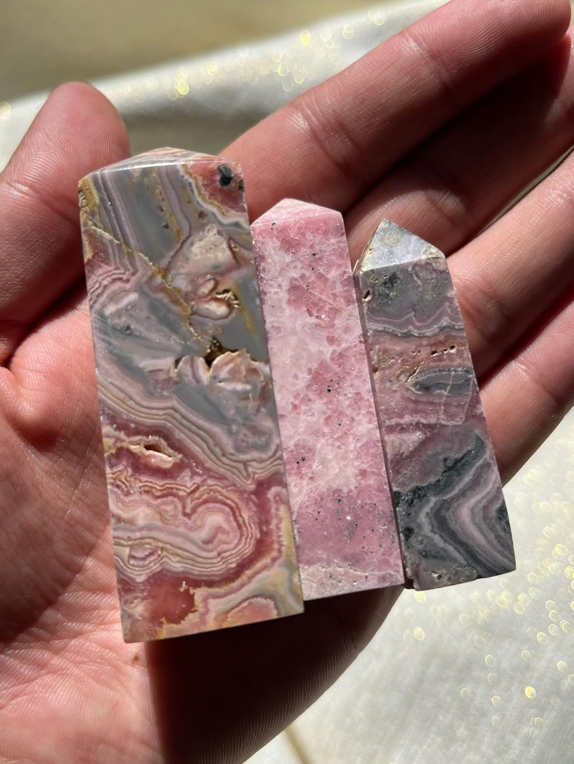 Rhodochrosite Tower Lot H (3 Pieces)