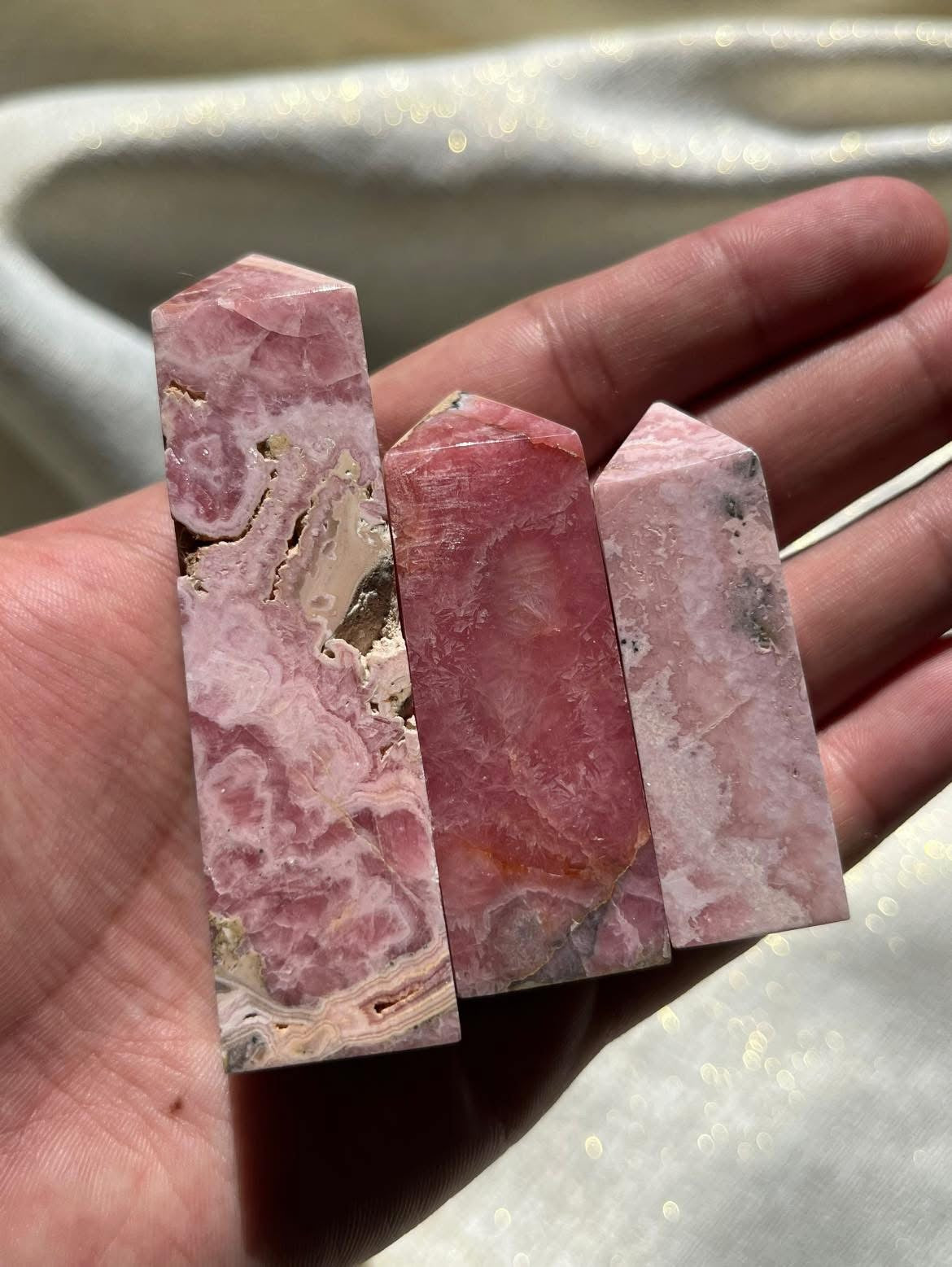 Rhodochrosite Tower Lot L (3 Pieces)
