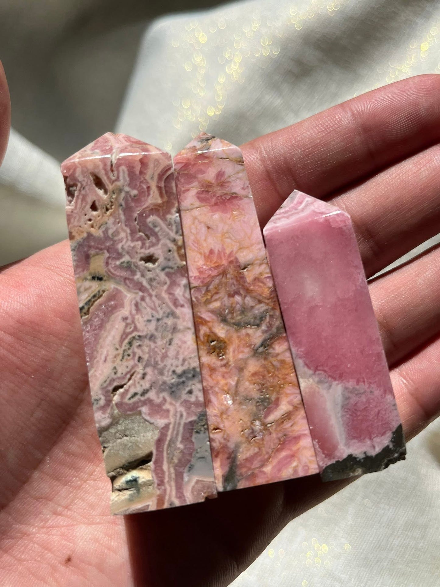 Rhodochrosite Tower Lot P (3 Pieces)