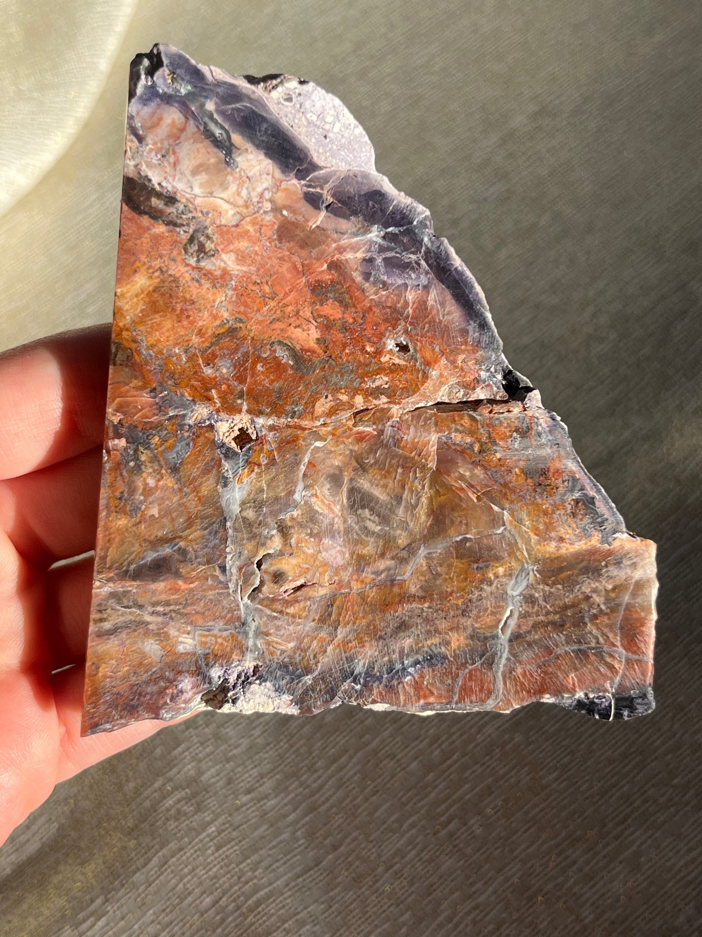 Red and Purple Tiffany Stone Slab B