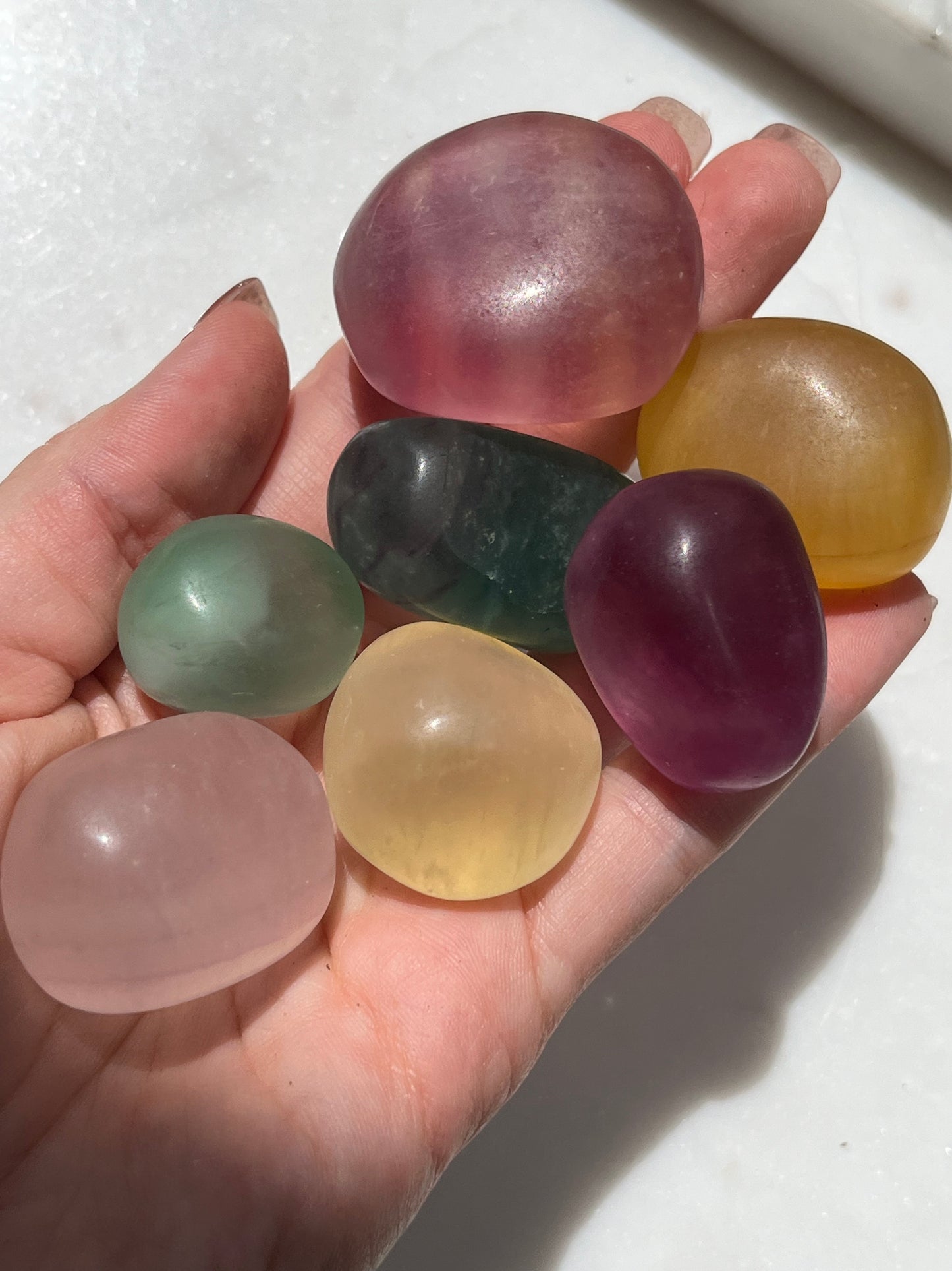 Multicoloured Chunky Fluorite Tumbled Stones (250g Pack)