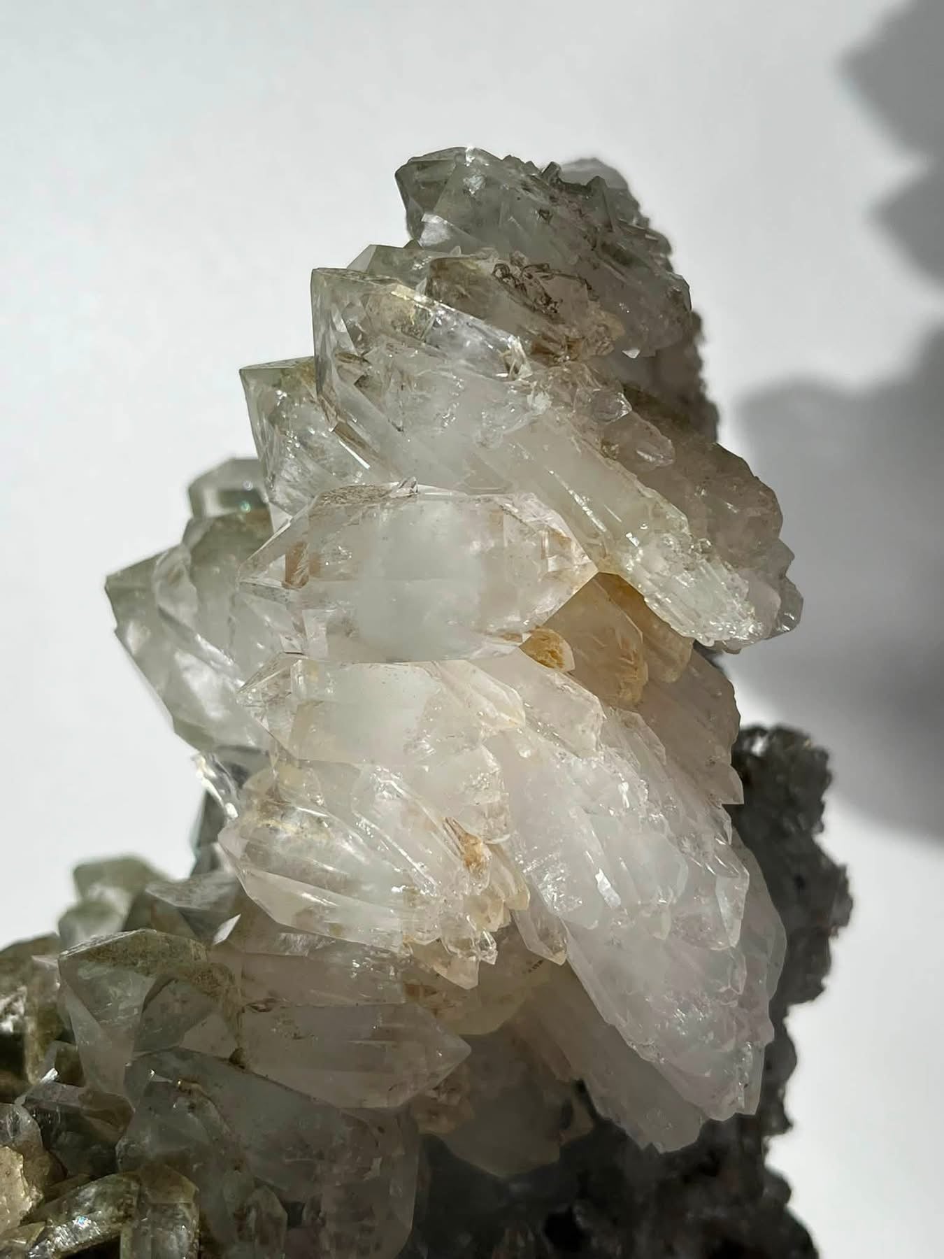 Self Standing Faden Chlorite Garden Quartz Cluster with Chlorite Phantoms Specimen B