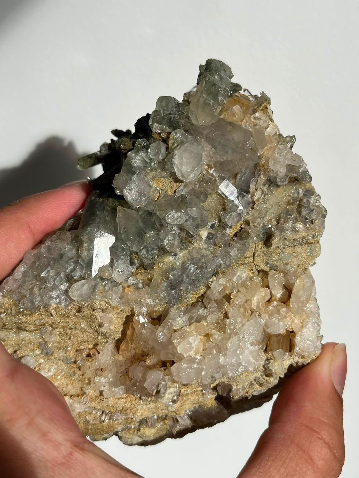 Chlorite Garden Quartz Cluster Specimen C