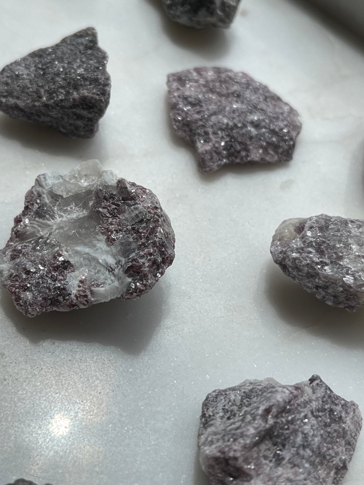 Lepidolite & Quartz Raw Stones (250g pack)