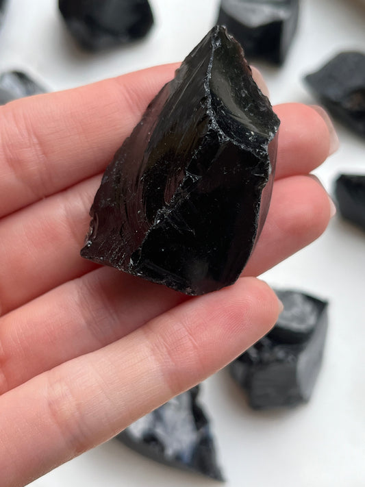 Black Obsidian Raw Stones (250g packs)