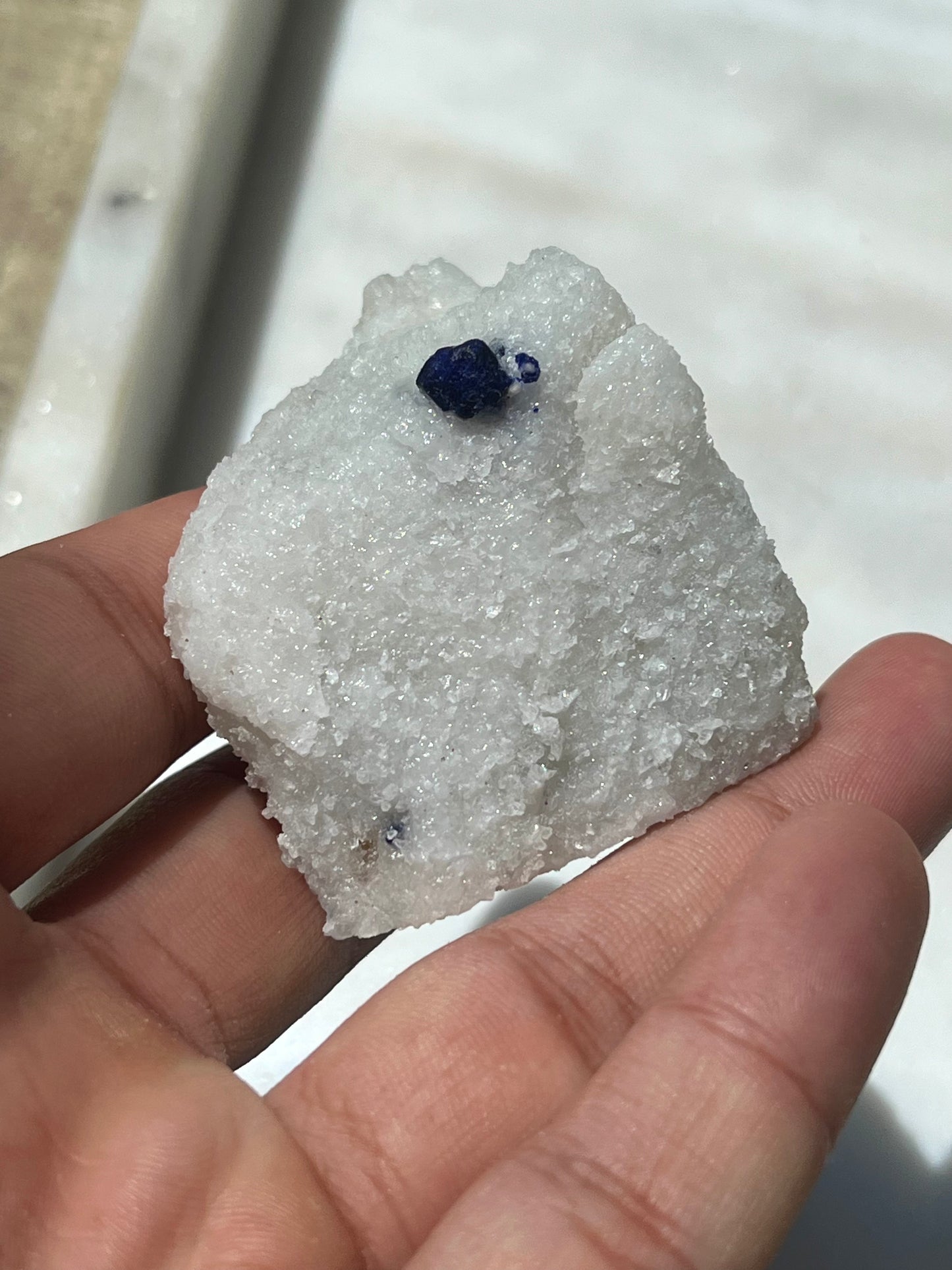 Lazurite specimen on white marble matrix w/ pyrite (Quality 2) - Lot 3