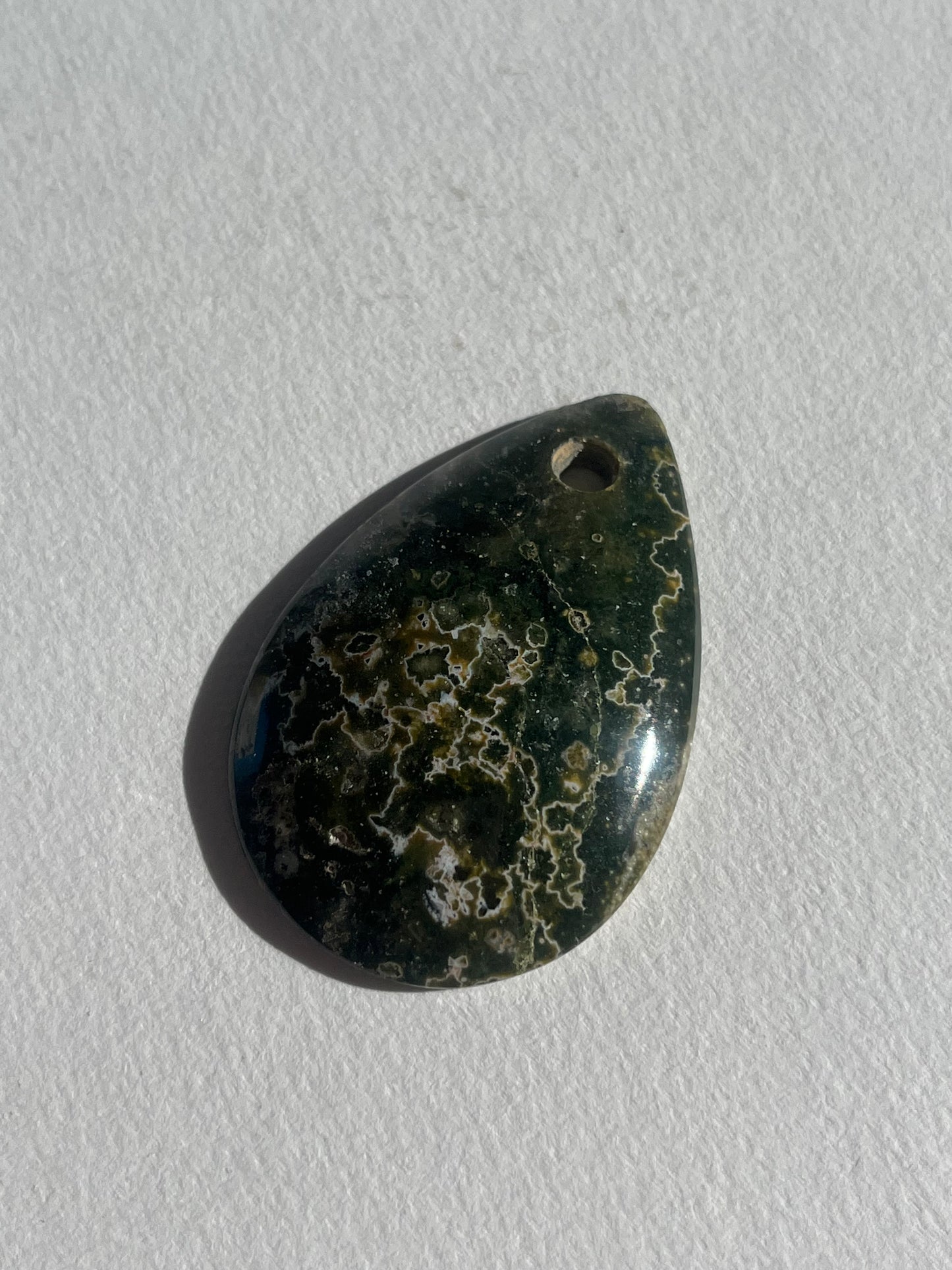 7th Vein Ocean Jasper Teardrop Drilled Pendant