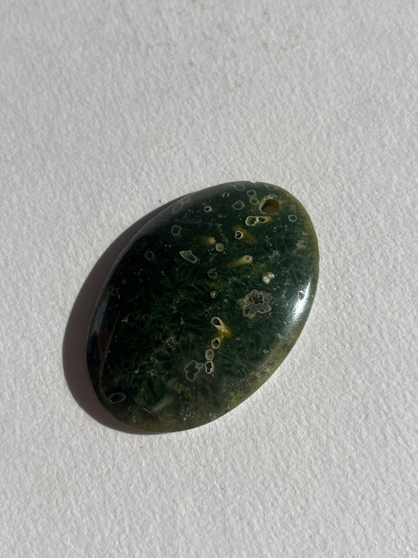 7th Vein Ocean Jasper Oval Drilled Pendant A