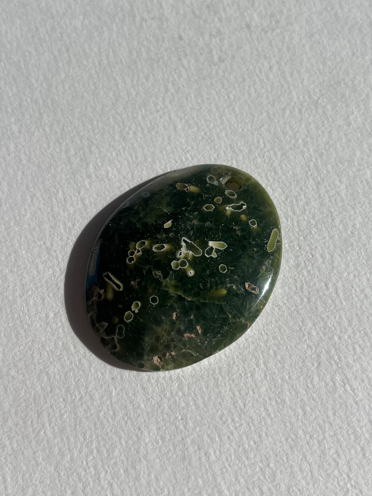 7th Vein Ocean Jasper Oval Drilled Pendant B
