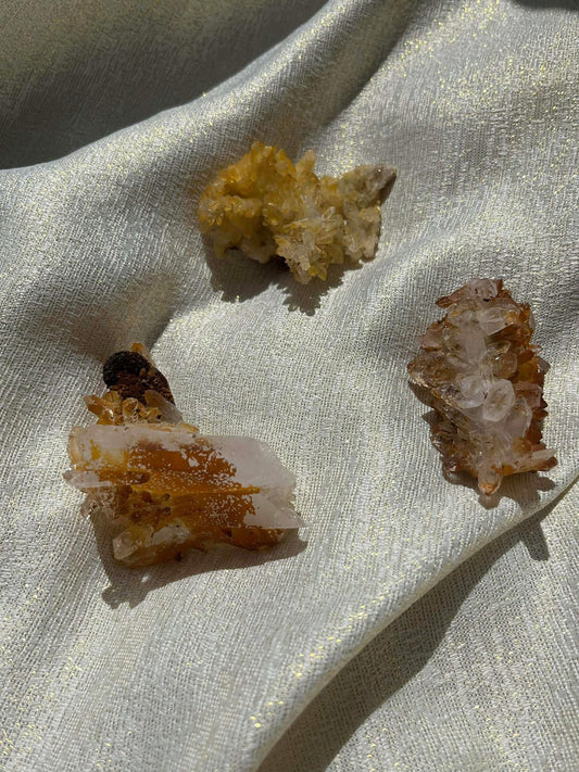 Golden Healer Quartz Specimens with Siderite Inclusions Lot A