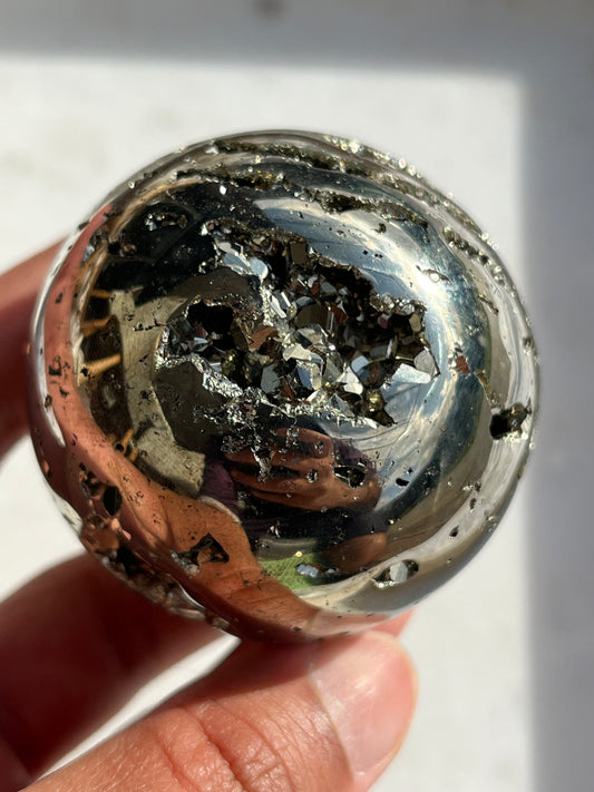 A Grade Peruvian Druzy Pyrite Sphere 01