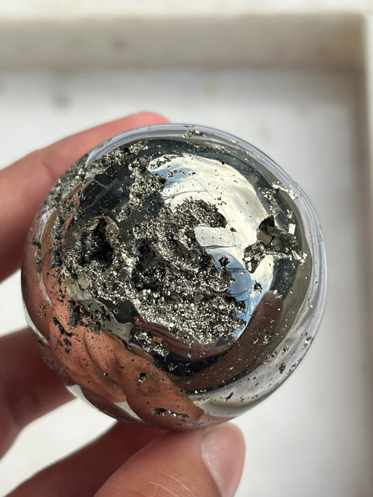 A Grade Peruvian Druzy Pyrite Sphere 05