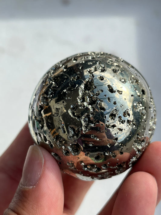 A Grade Peruvian Druzy Pyrite Sphere 03