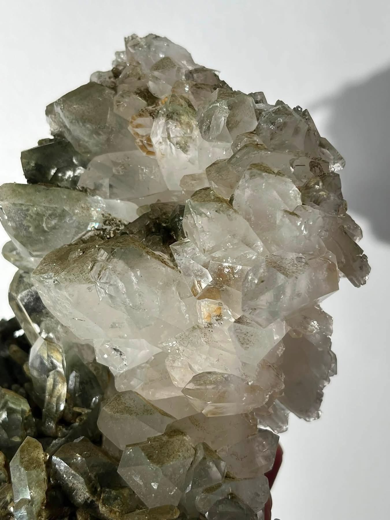 Self Standing Faden Chlorite Garden Quartz Cluster with Chlorite Phantoms Specimen B