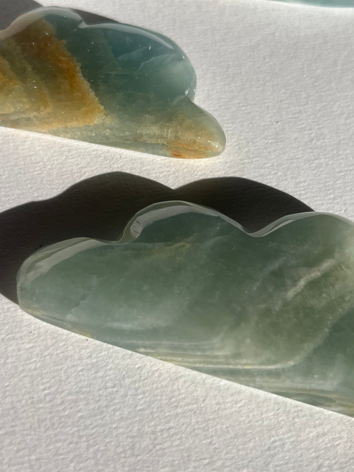 Argentinian Blue Calcite Cloud Carvings (Set of 3 Pieces)