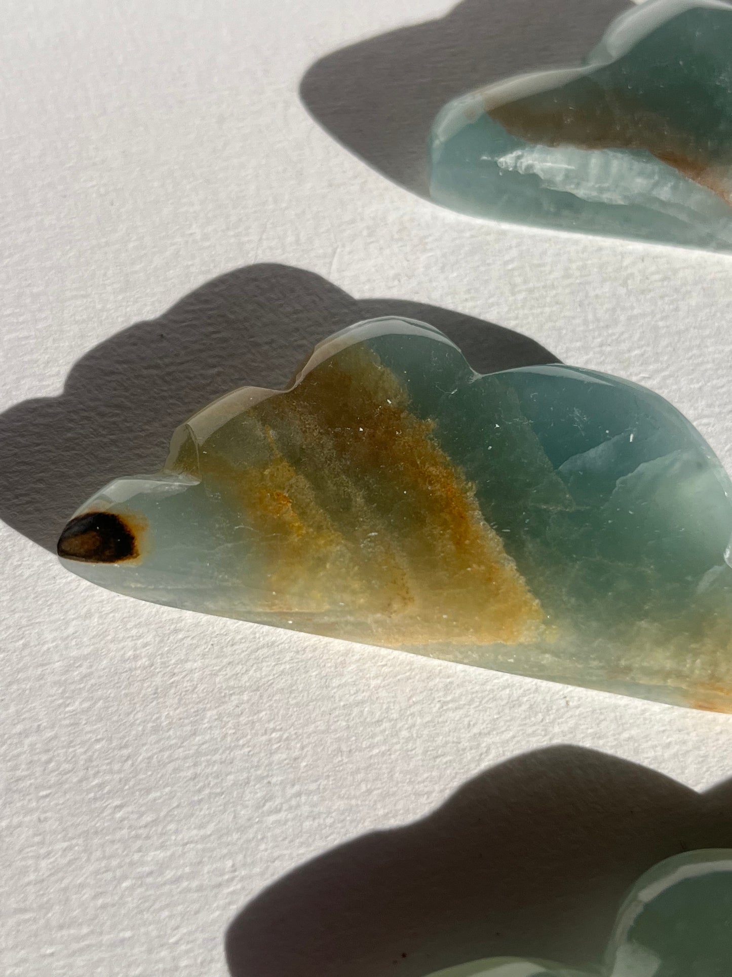 Argentinian Blue Calcite Cloud Carvings (Set of 3 Pieces)