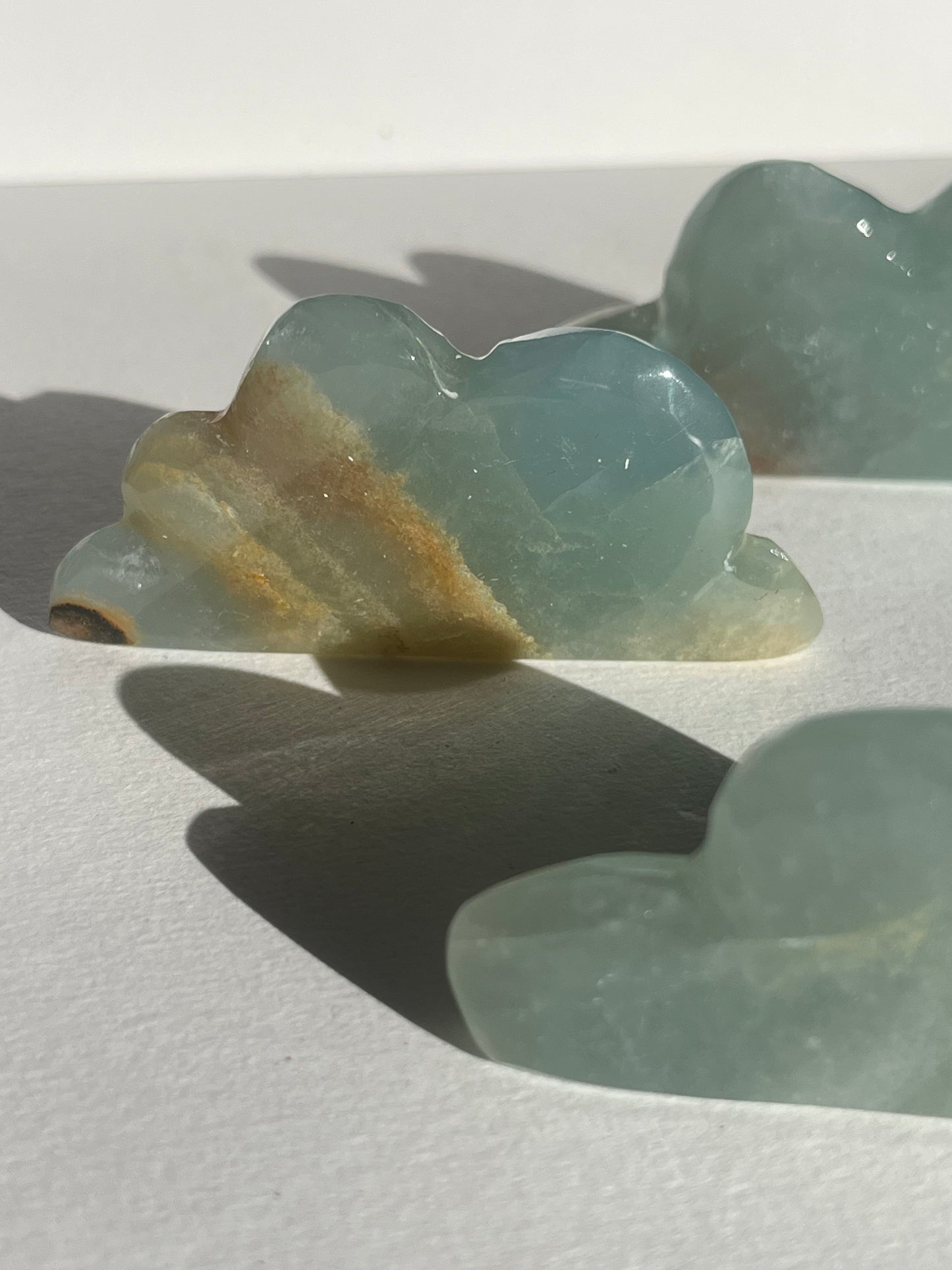 Argentinian Blue Calcite Cloud Carvings (Set of 3 Pieces)