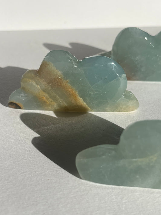 Argentinian Blue Calcite Cloud Carvings (Set of 3 Pieces)