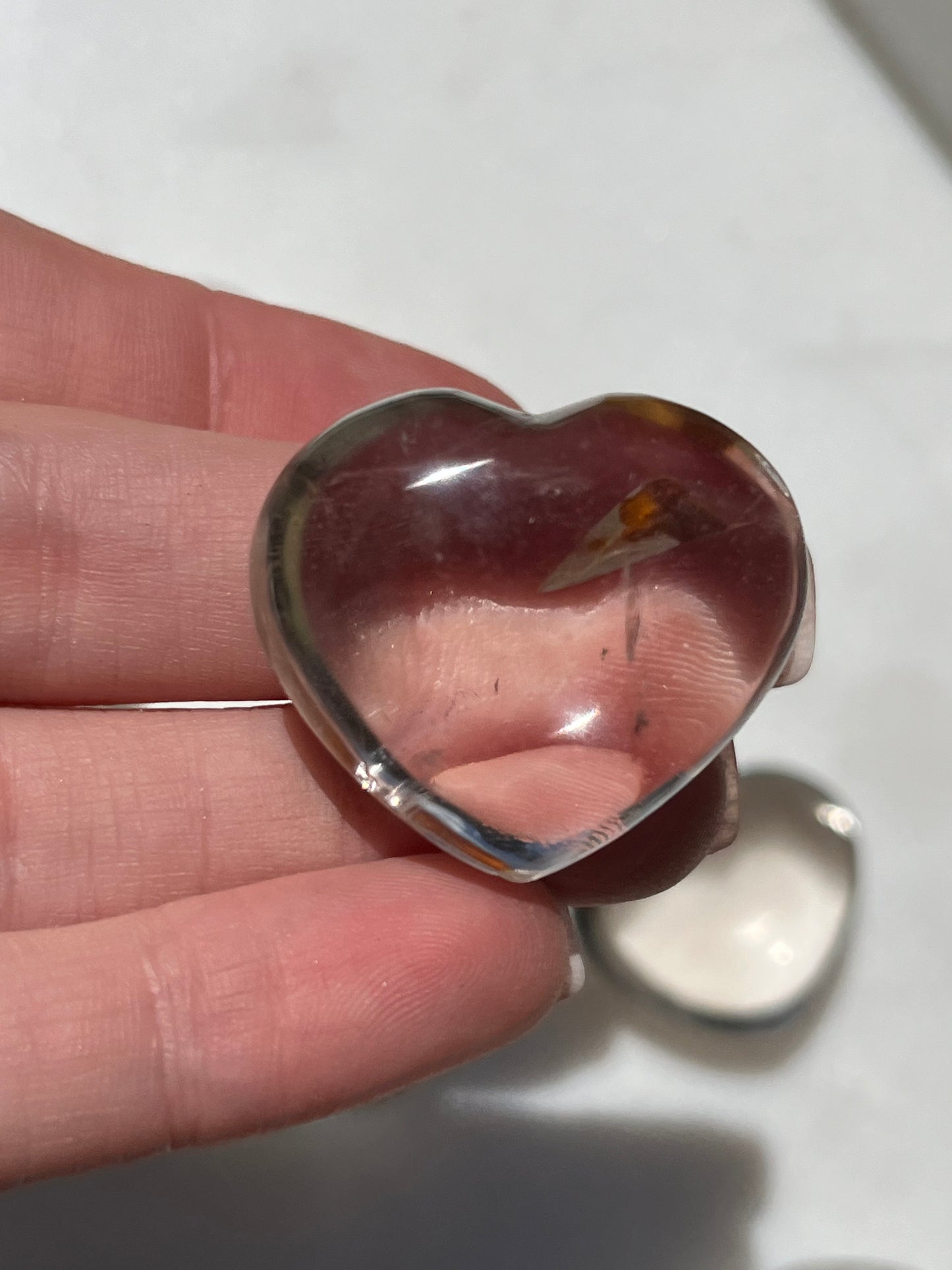 Madagascan Quartz Crystal Heart Carving w/Inclusions