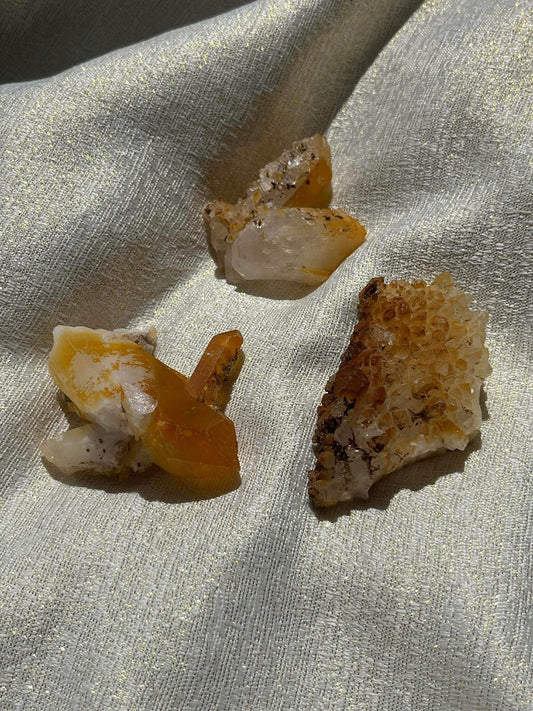Golden Healer Quartz Specimens with Siderite Inclusions Lot C (3 pieces)