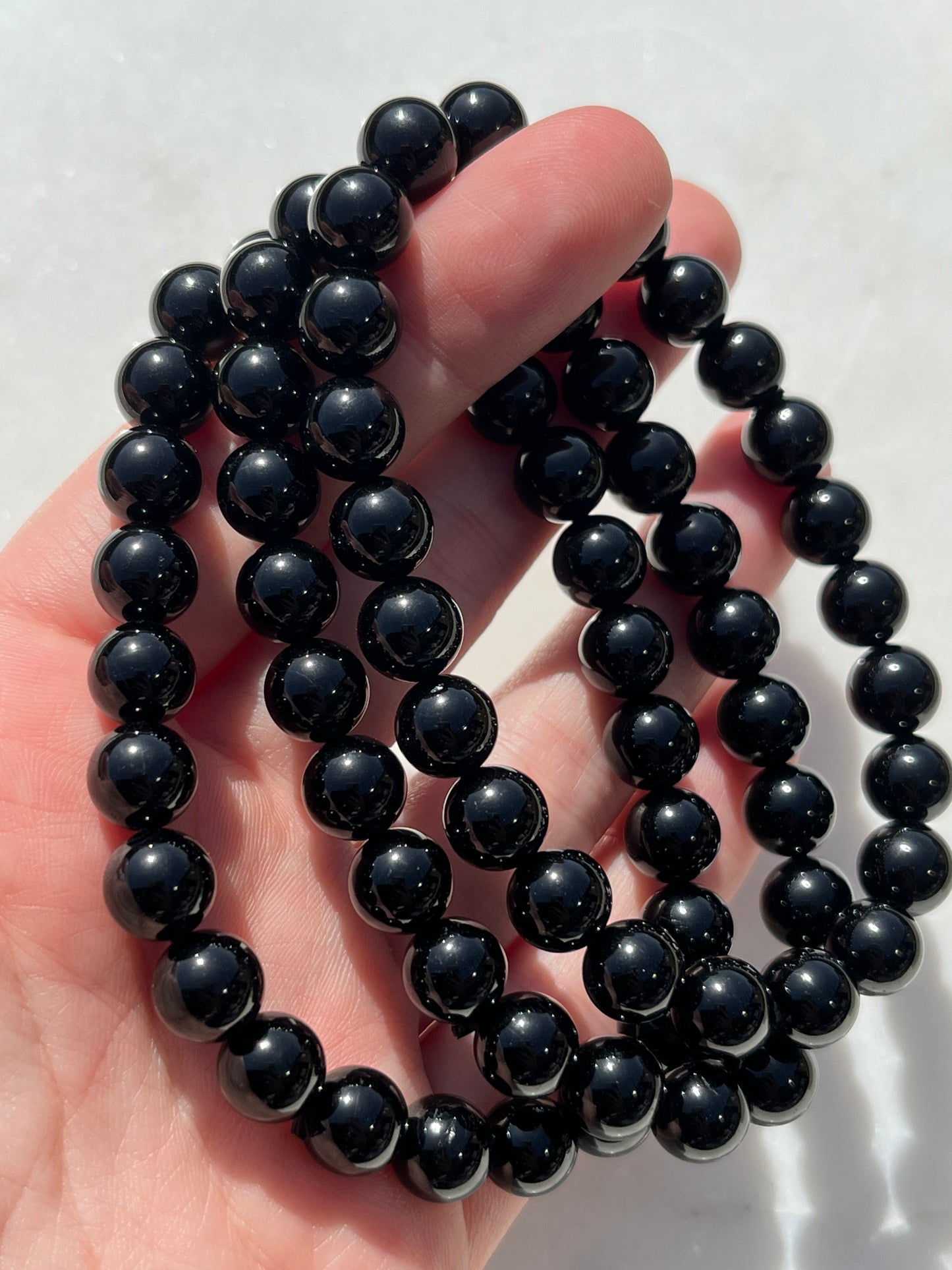 Black Tourmaline 8mm Bead Bracelet