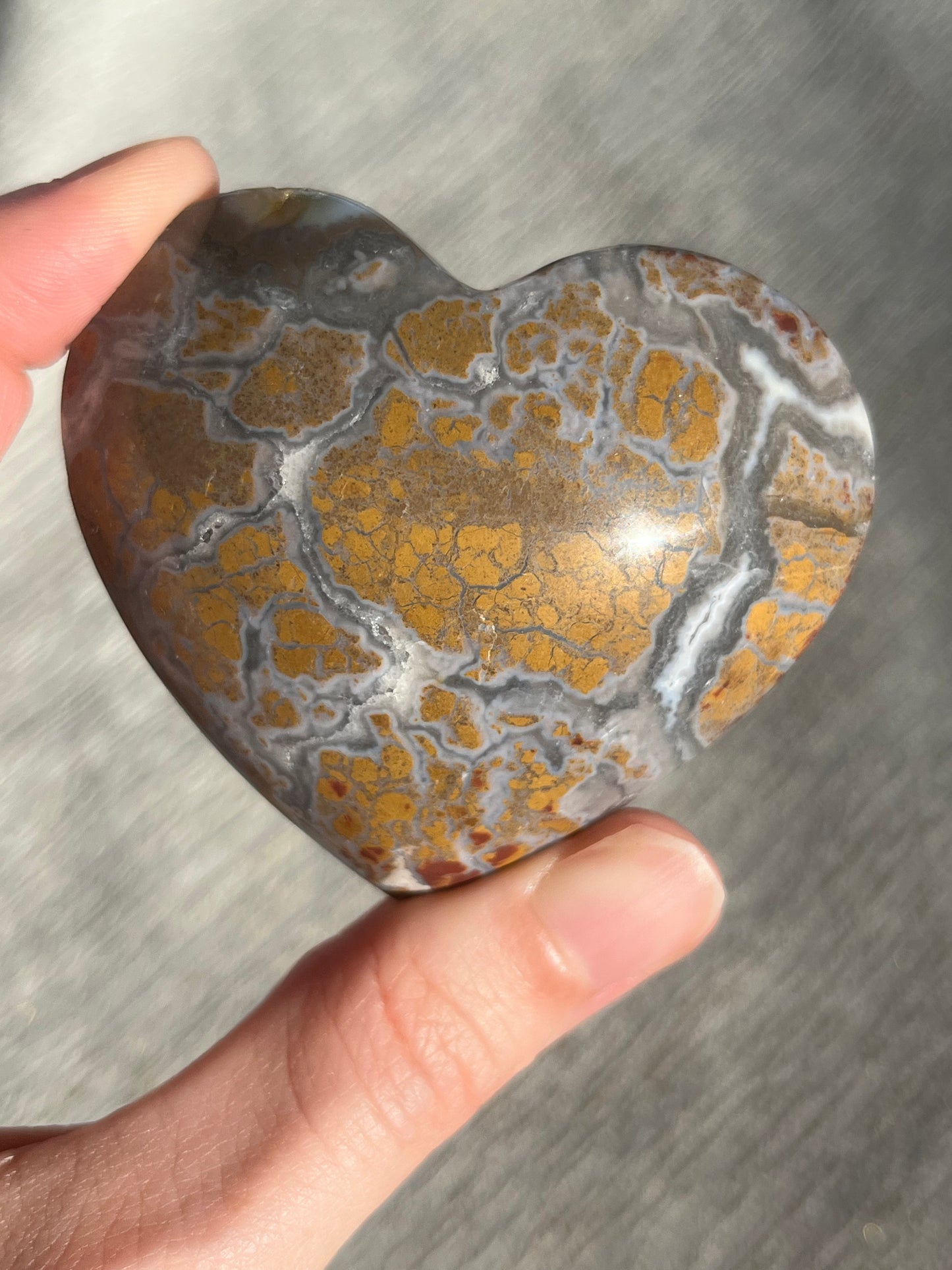 Brecciated Jasper Puffy Heart Carving