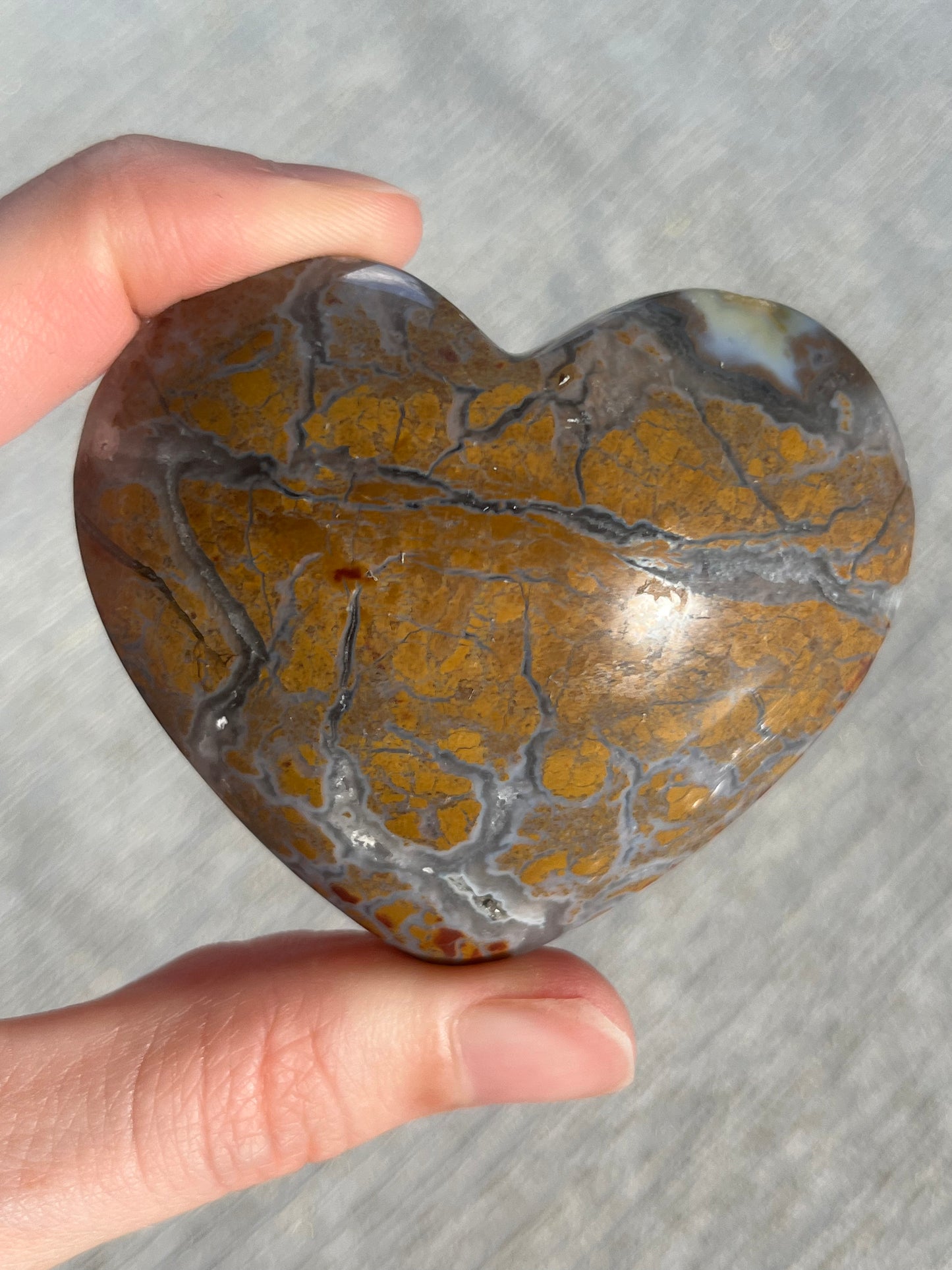 Brecciated Jasper Puffy Heart Carving