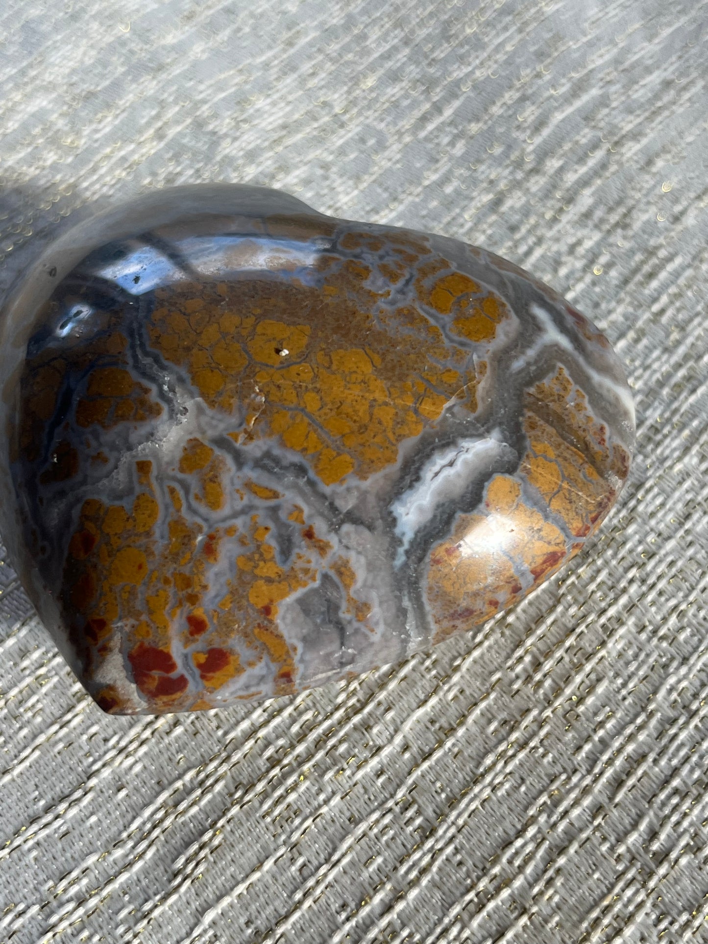 Brecciated Jasper Puffy Heart Carving