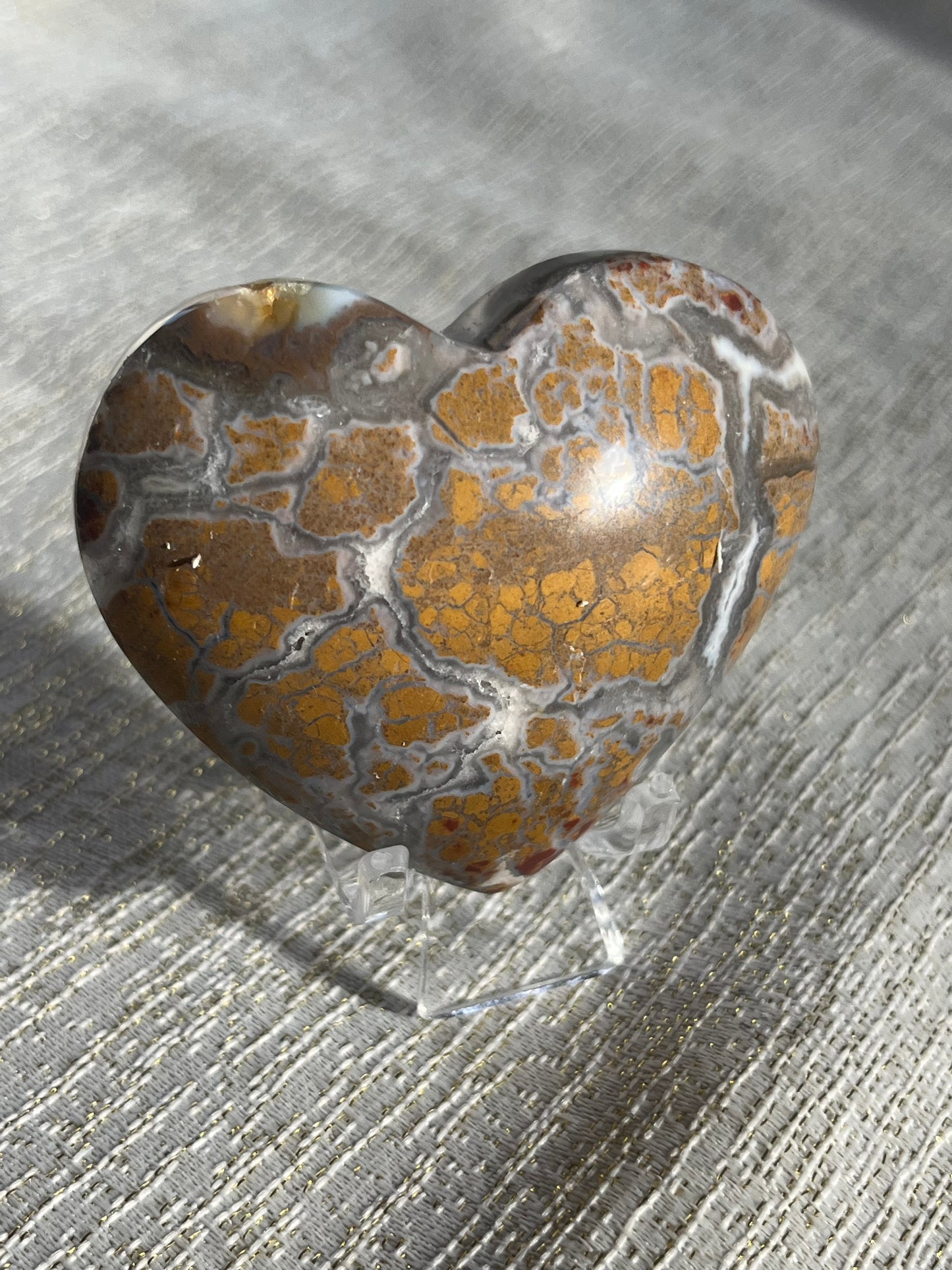 Brecciated Jasper Puffy Heart Carving