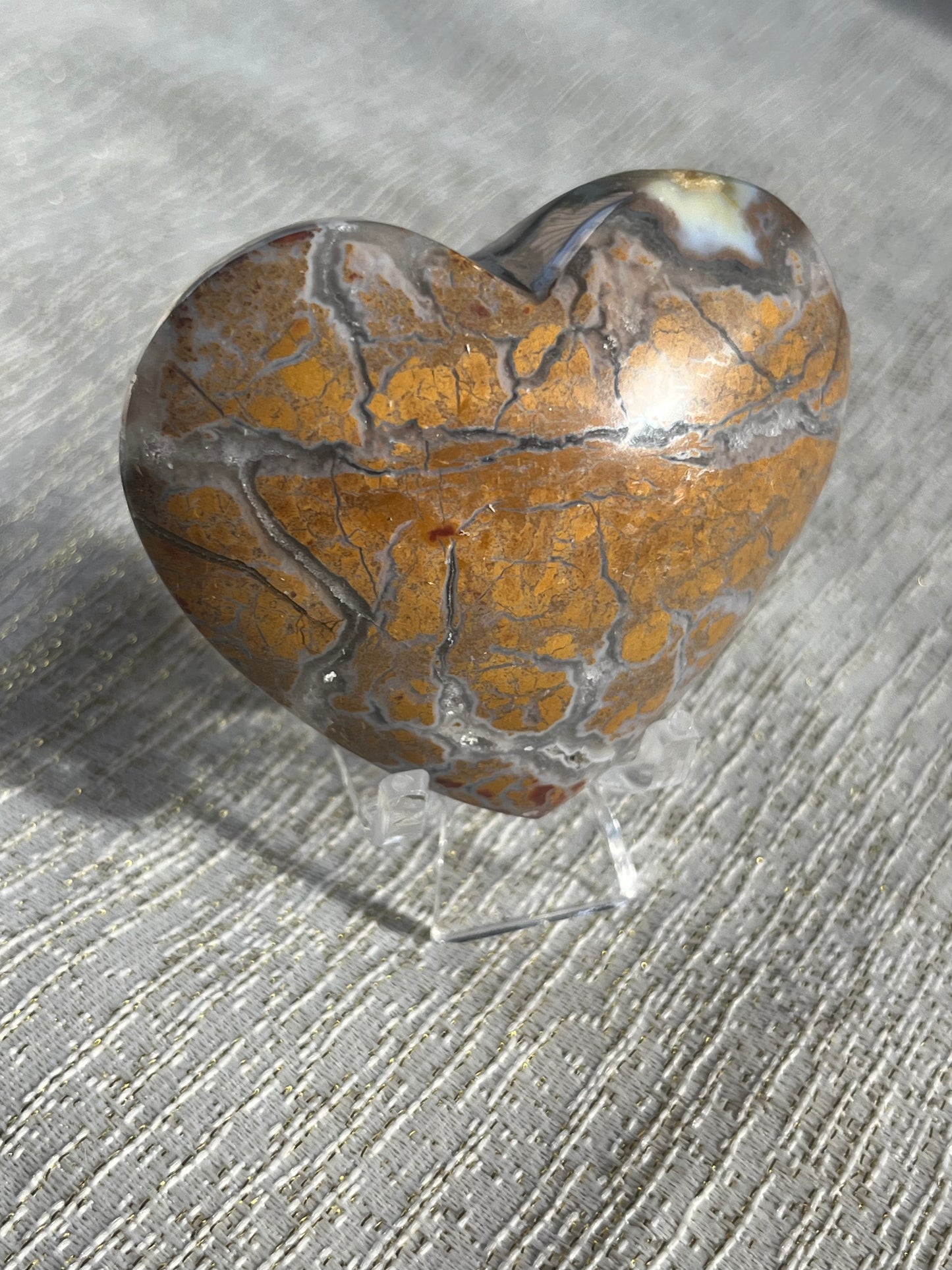Brecciated Jasper Puffy Heart Carving