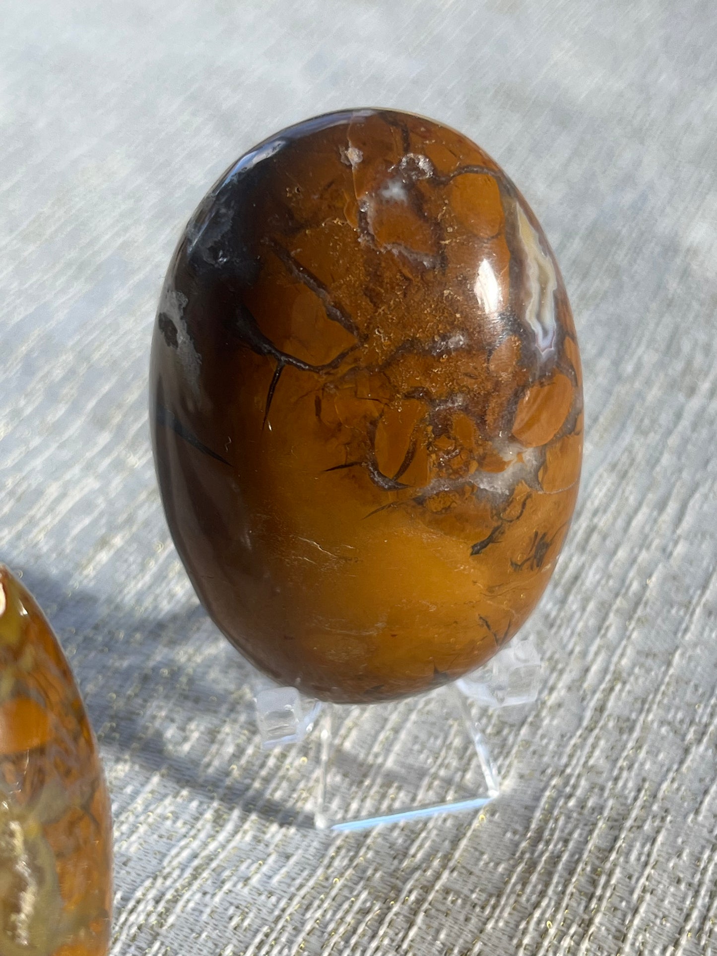 Brecciated Jasper Large Puffy Oval Palmstone Set (2 pieces)