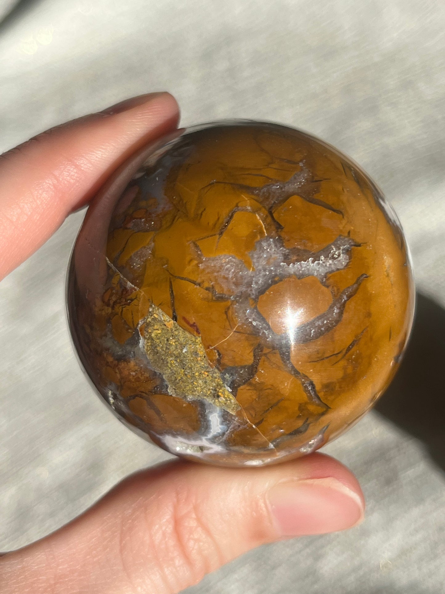 Brecciated Jasper and Red Moss Sphere Set (2 spheres)