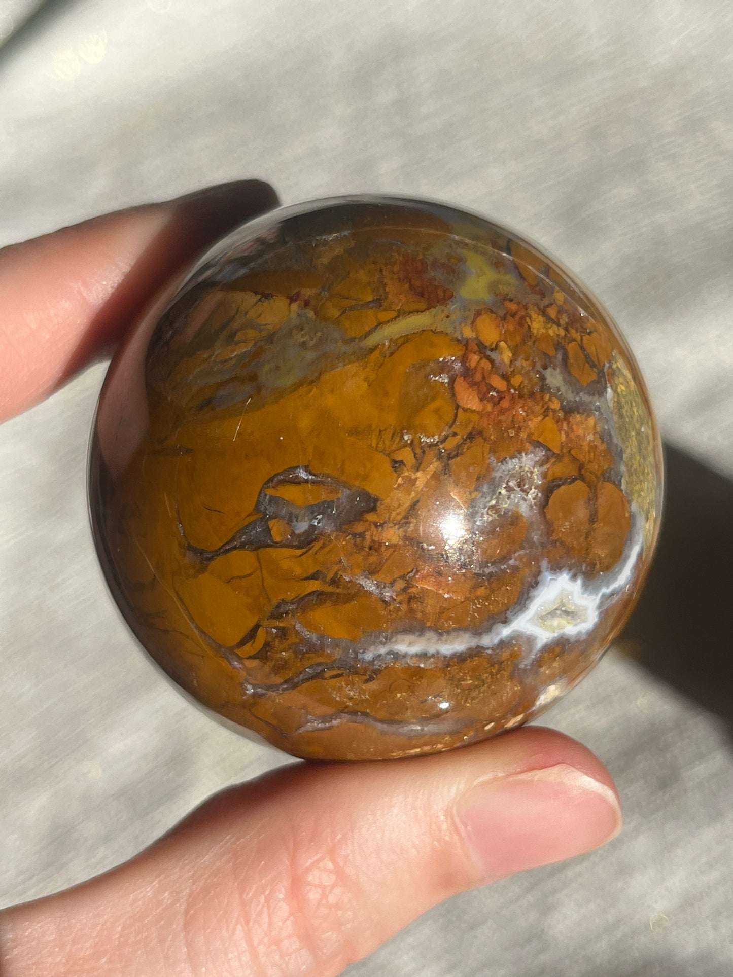 Brecciated Jasper and Red Moss Sphere Set (2 spheres)