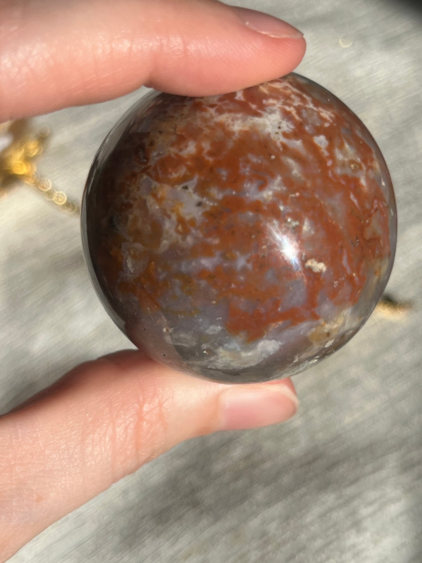 Brecciated Jasper and Red Moss Sphere Set (2 spheres)