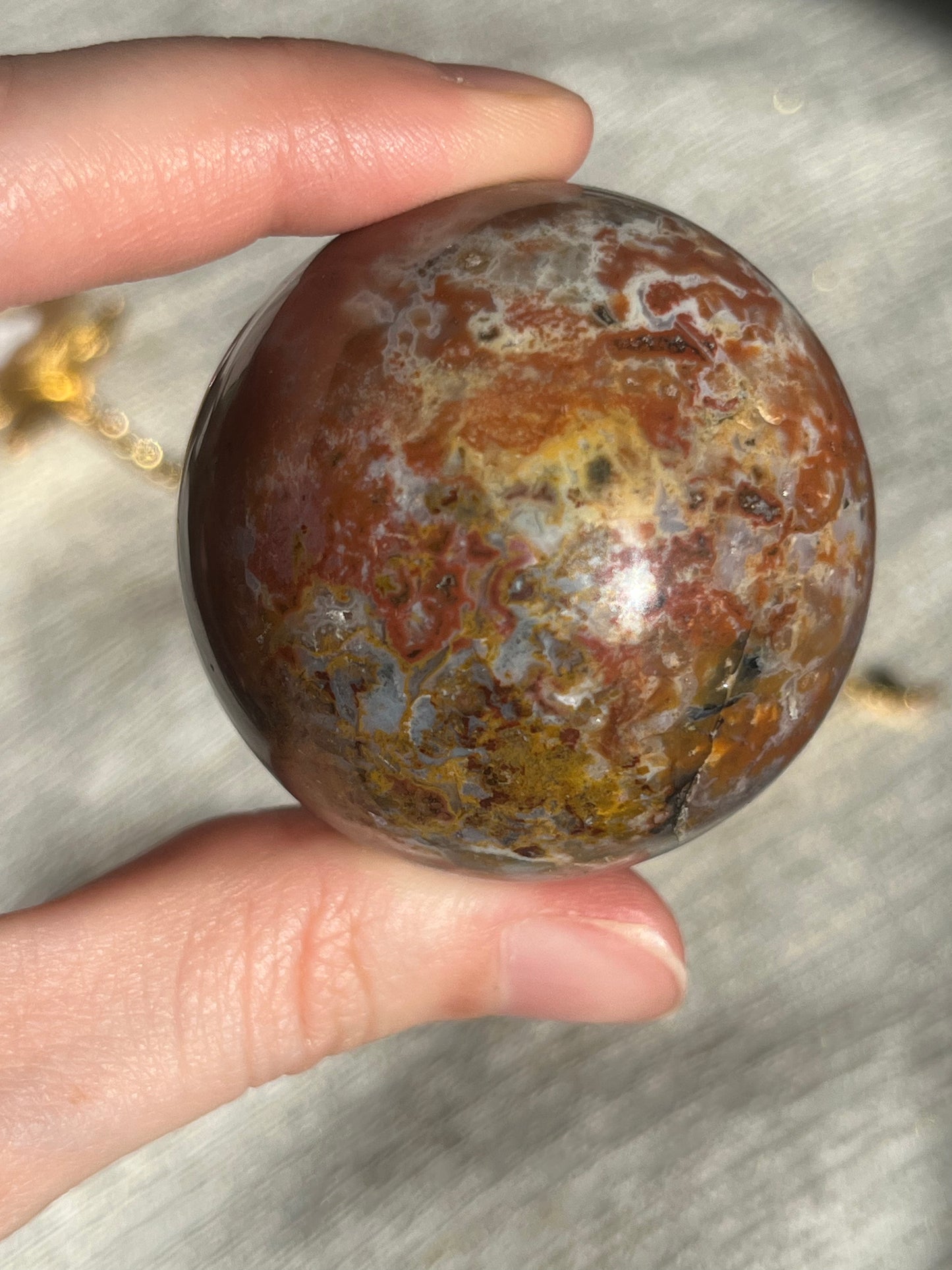 Brecciated Jasper and Red Moss Sphere Set (2 spheres)